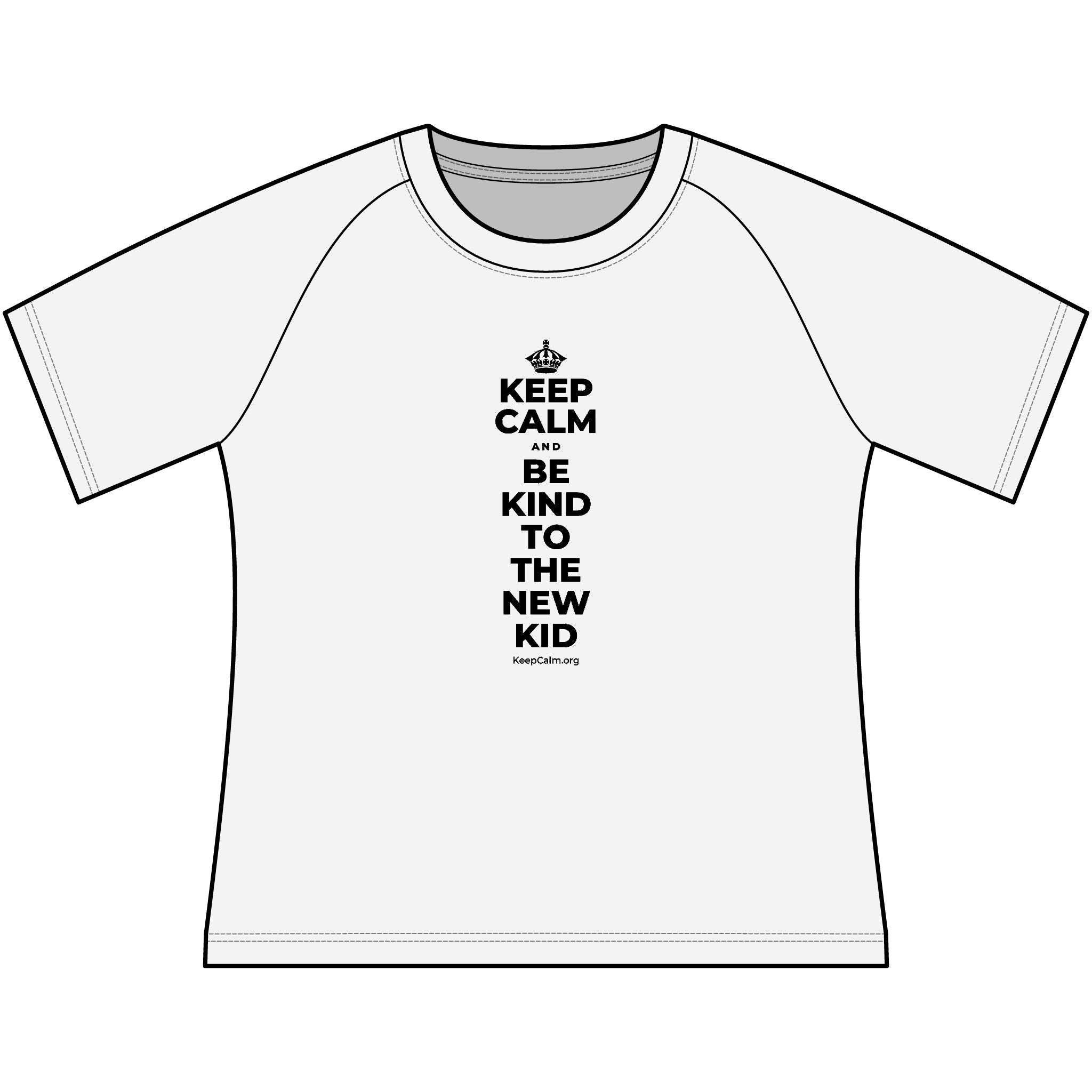 KEEP CALM AND BE KIND TO THE NEW KID Women's Raglan Tee