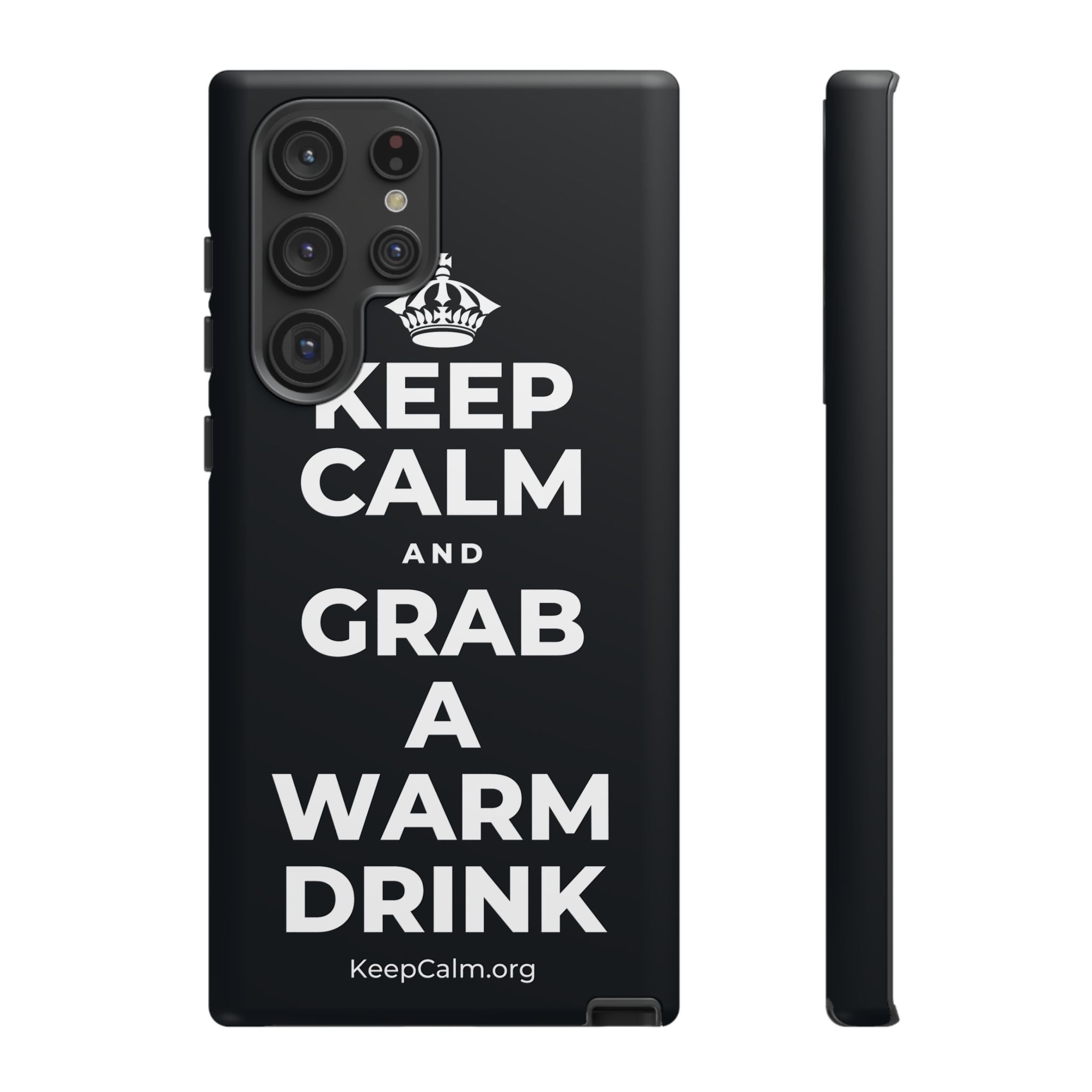KEEP CALM AND GRAB A WARM DRINK Phone Case (Dark)