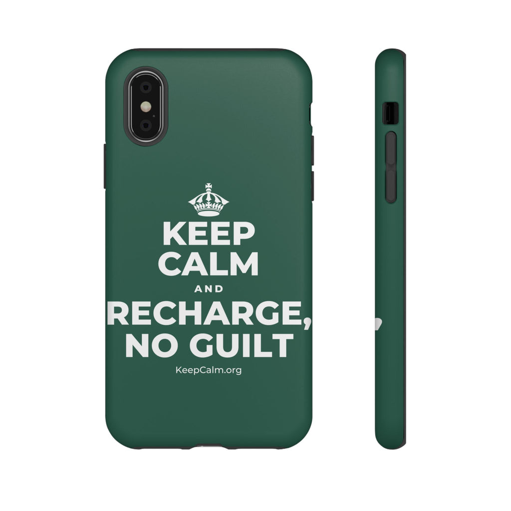 KEEP CALM AND RECHARGE, NO GUILT Phone Case