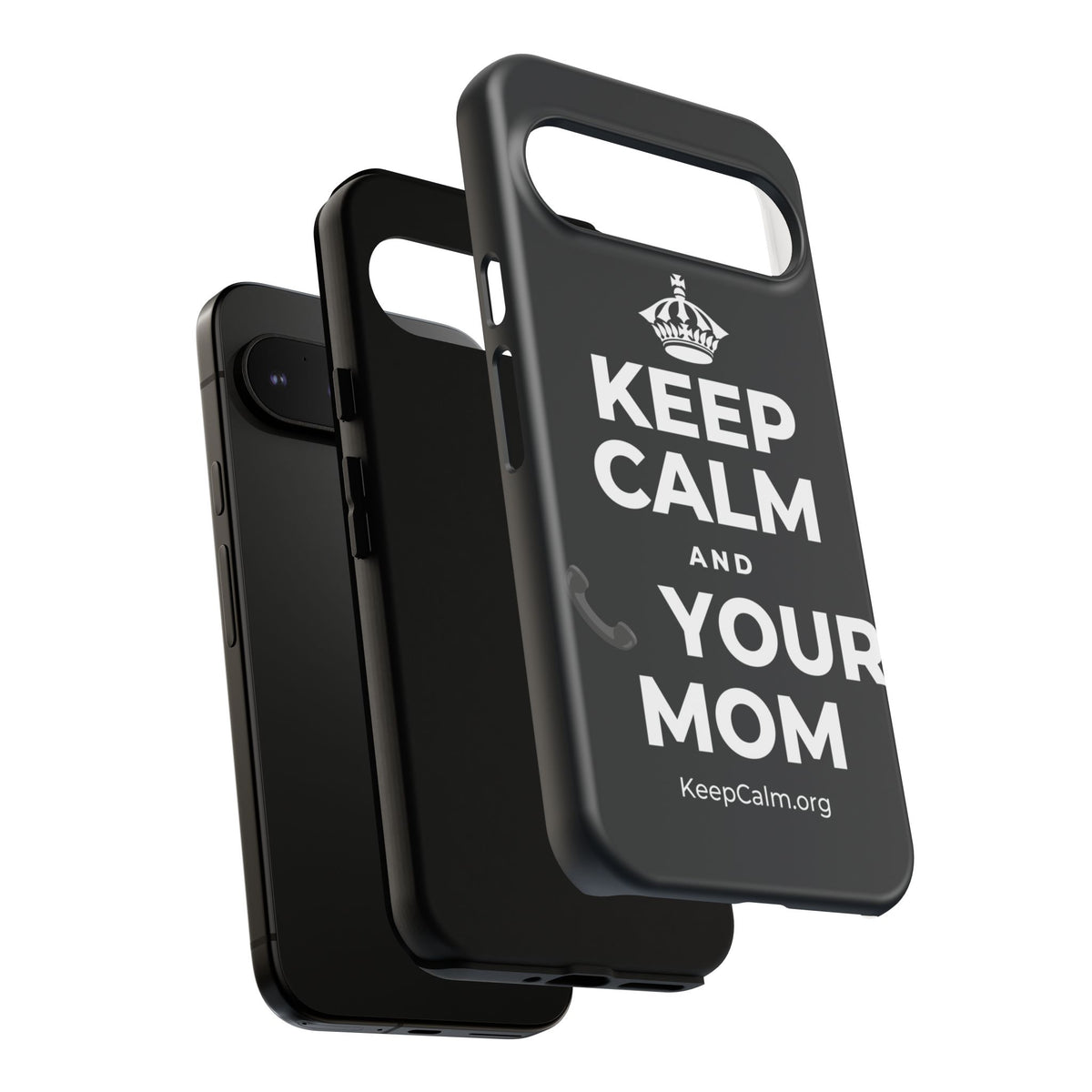KEEP CALM AND 📞 YOUR MOM Phone Case (Dark)
