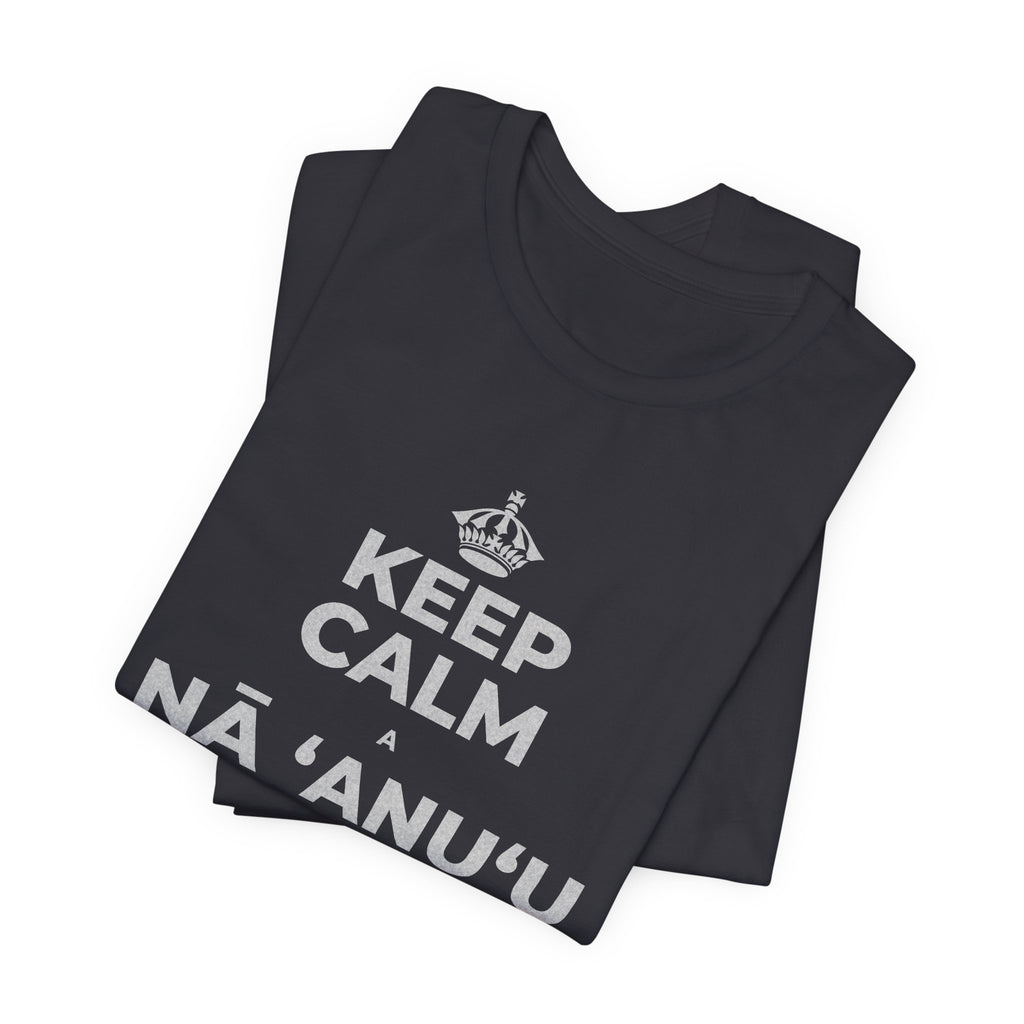 KEEP CALM A NĀ ʻANUʻU LIʻILIʻI, MAKAHIKI NUI T-Shirt (Baby Blue–Silver)