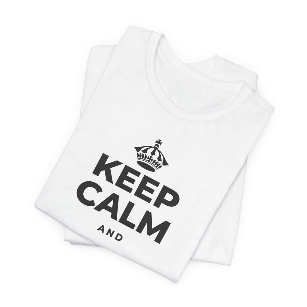 KEEP CALM AND احمِ سلامك T-Shirt (White–Asphalt)
