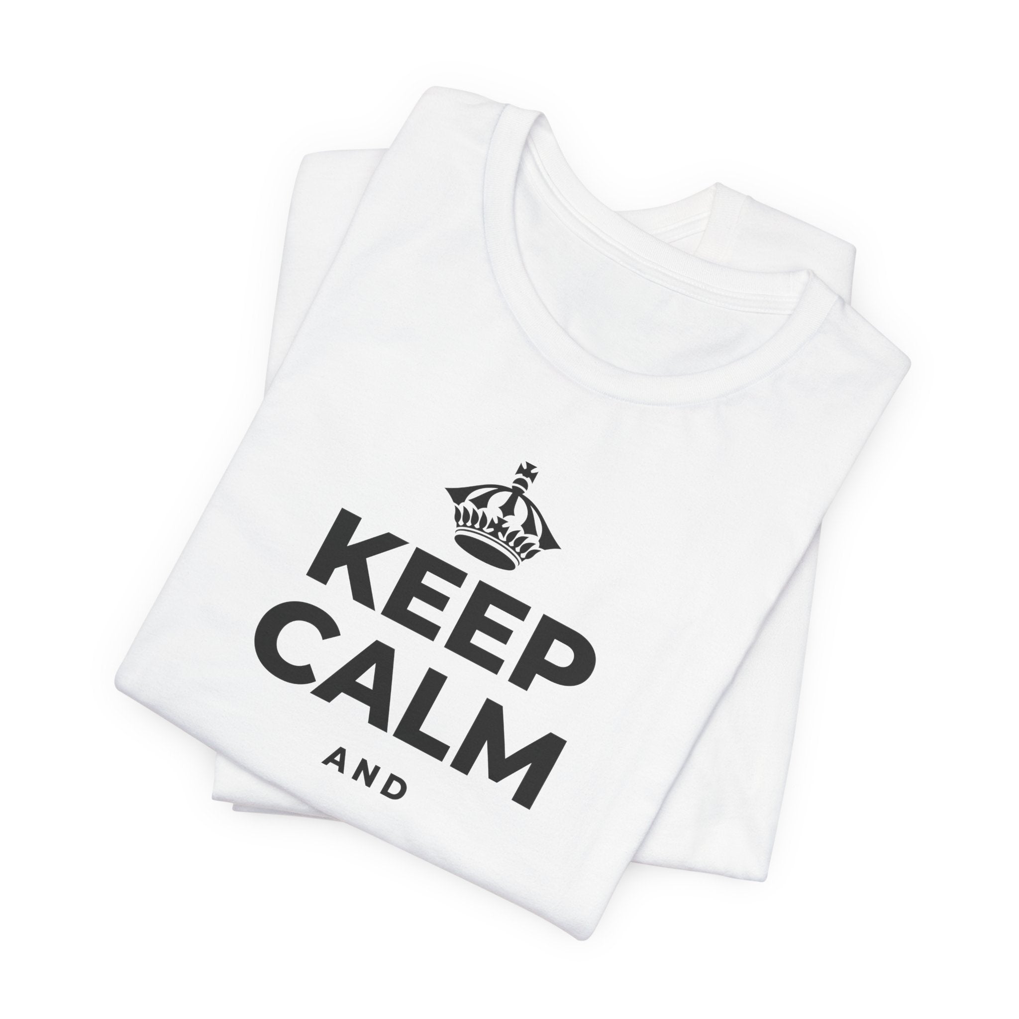 KEEP CALM AND احمِ سلامك T-Shirt (White–Asphalt)
