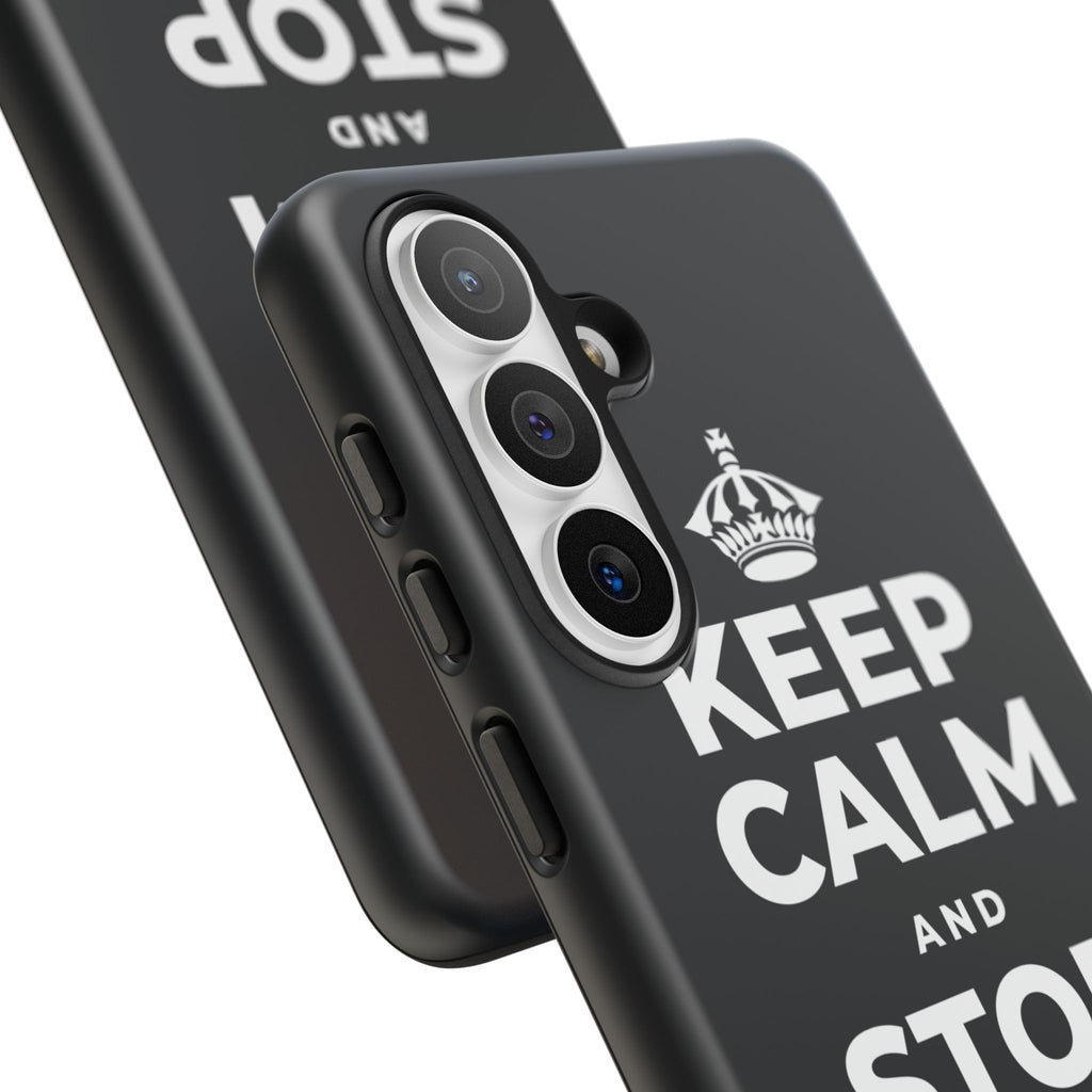 KEEP CALM AND STOP FORCING IT Phone Case (Dark)