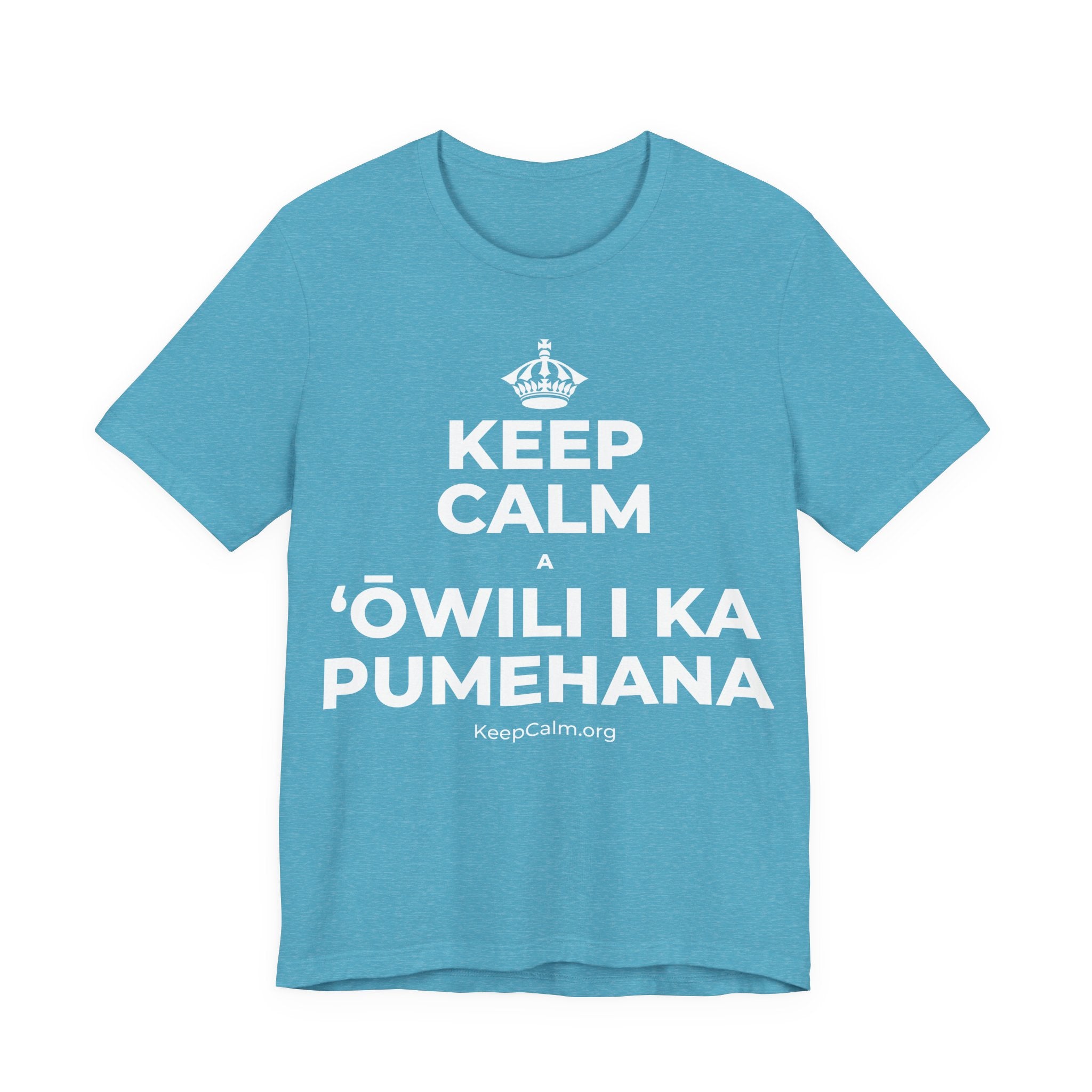 KEEP CALM A ʻŌWILI I KA PUMEHANA T-Shirt (Soft Cream–Heather Mauve)