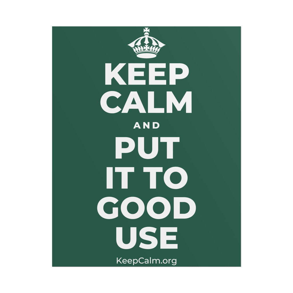 KEEP CALM AND PUT IT TO GOOD USE Poster
