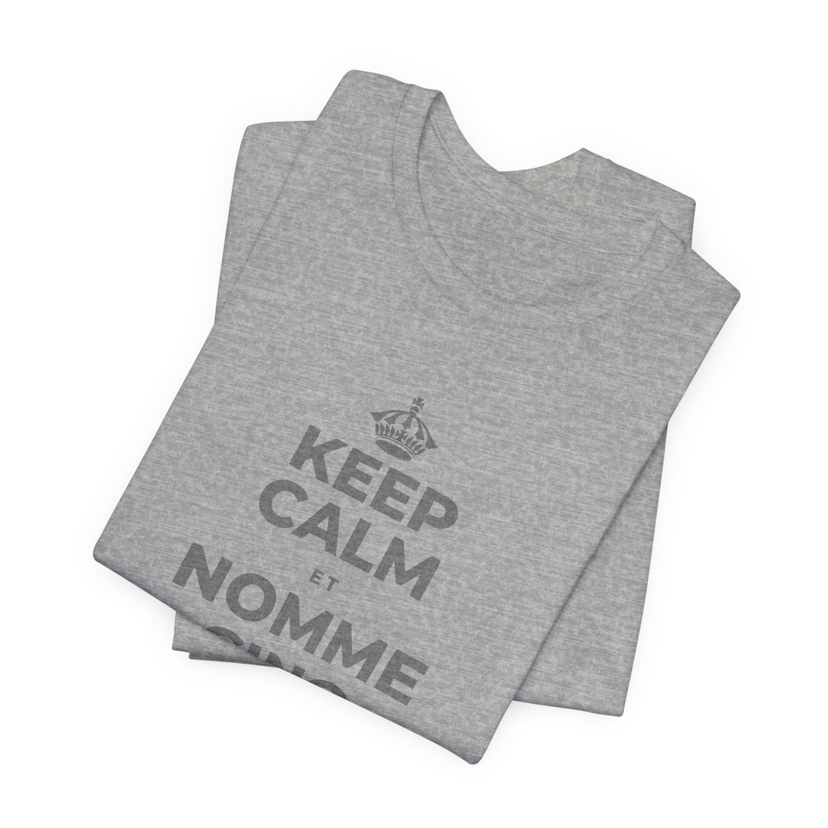 KEEP CALM ET NOMME CINQ CHOSES QUE TU VOIS T-Shirt (White–Asphalt)