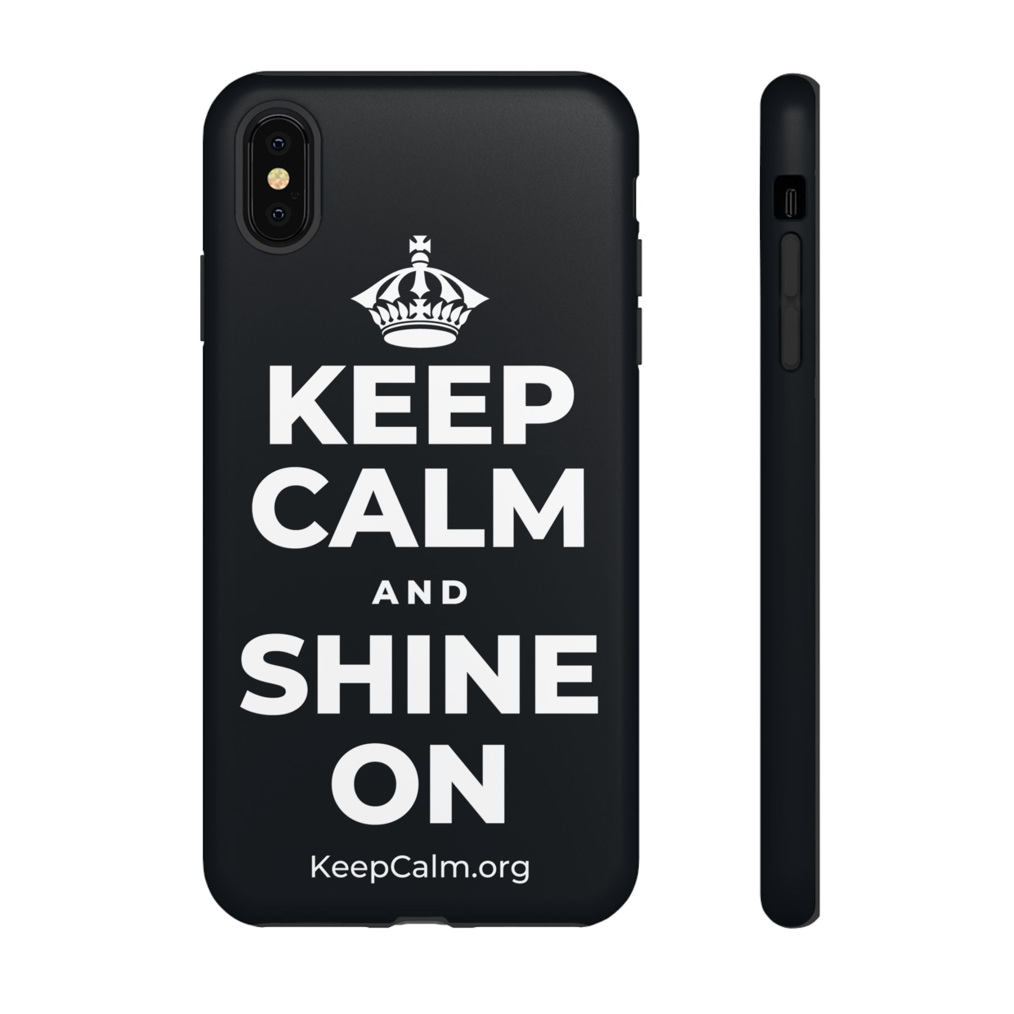 KEEP CALM AND SHINE ON Phone Case (Dark)