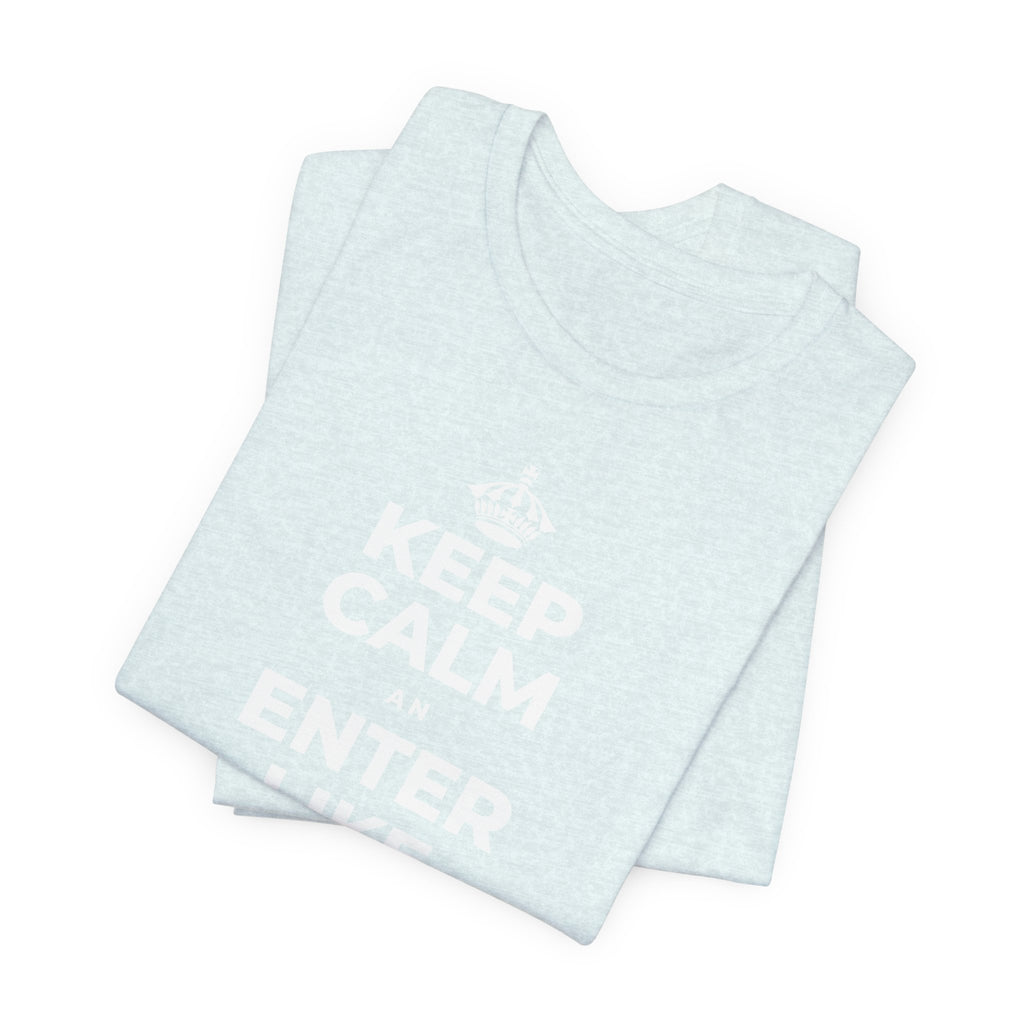 KEEP CALM AN ENTER LIKE SAY YOU BELONG T-Shirt (Soft Cream–Heather Mauve)