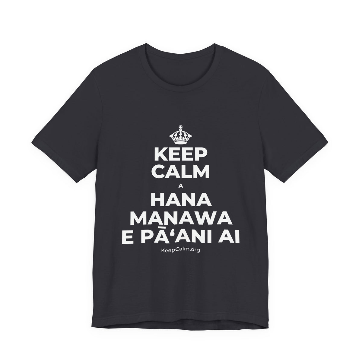 KEEP CALM A HANA MANAWA E PĀʻANI AI T-Shirt (Baby Blue–Silver)