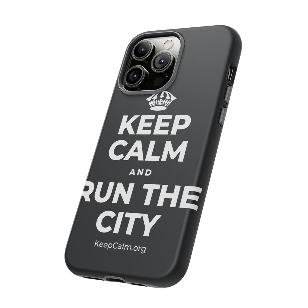 KEEP CALM AND RUN THE CITY Phone Case (Dark)