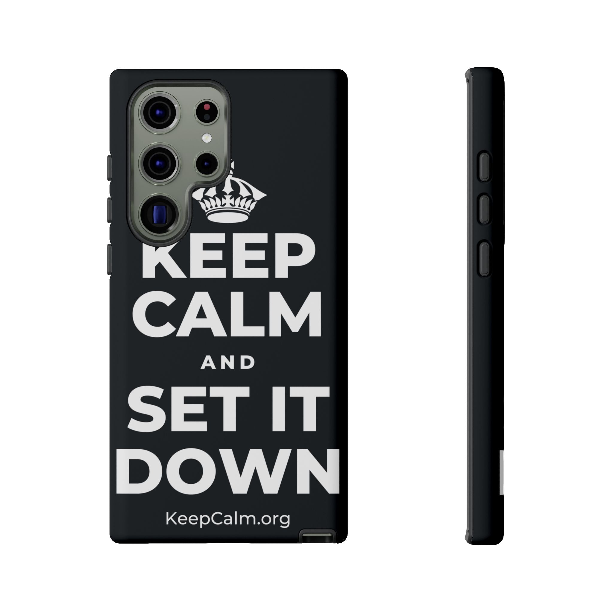 KEEP CALM AND SET IT DOWN Phone Case (Dark)