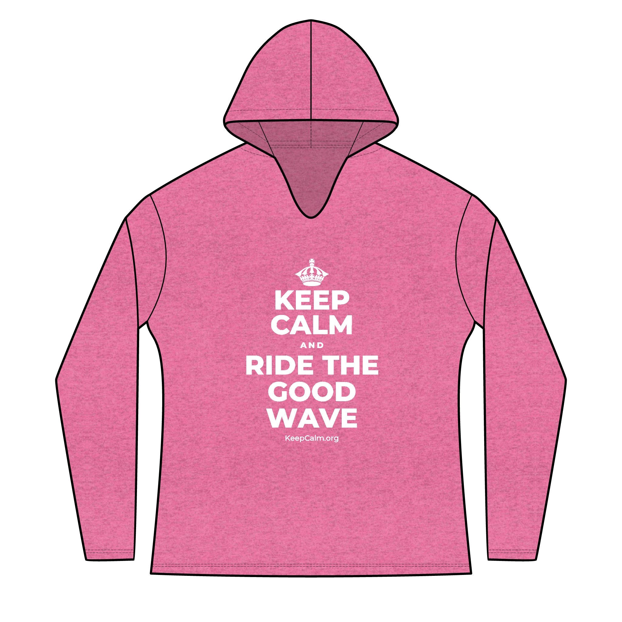 KEEP CALM AND RIDE THE GOOD WAVE Women's Long Sleeve Hoodie