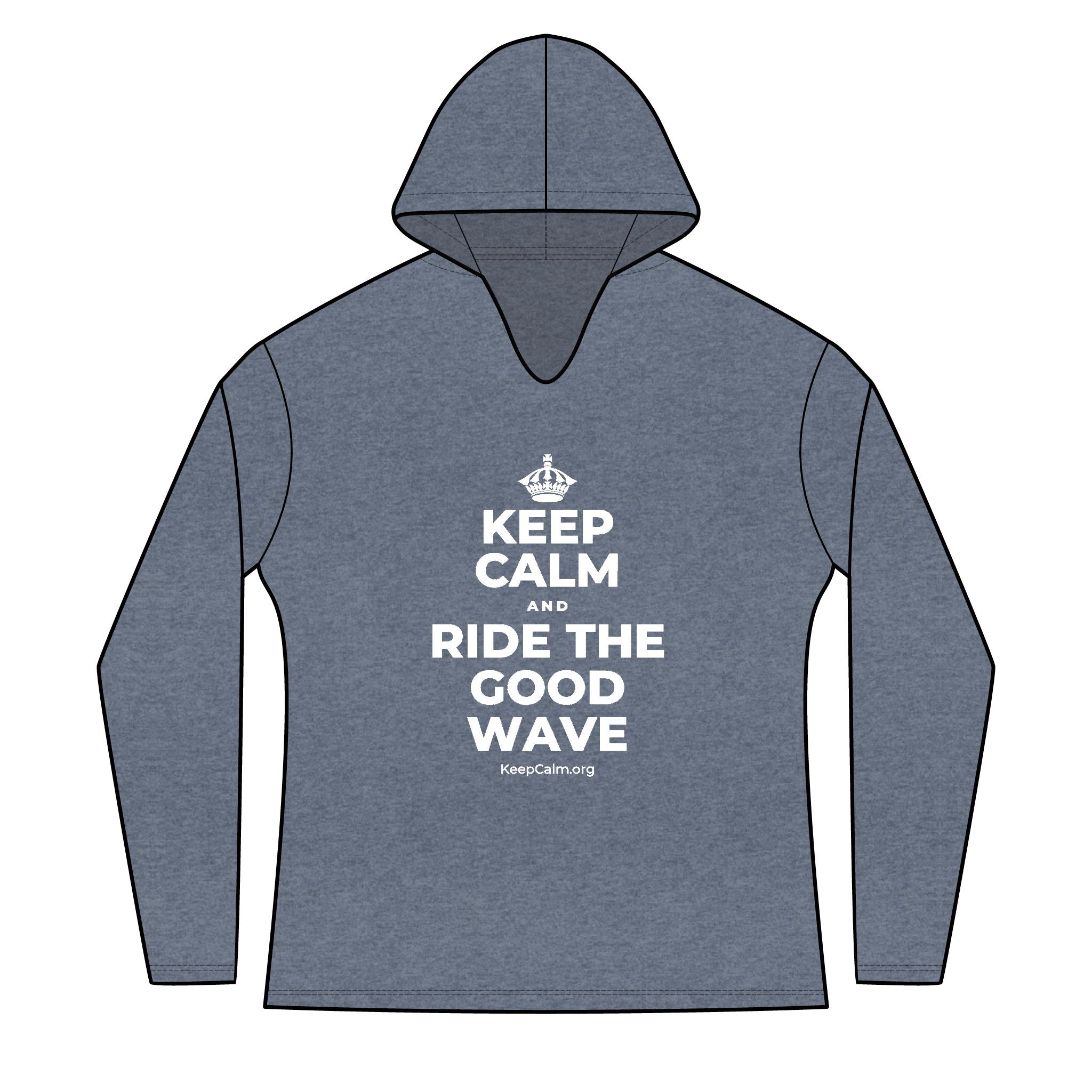 KEEP CALM AND RIDE THE GOOD WAVE Women's Long Sleeve Hoodie