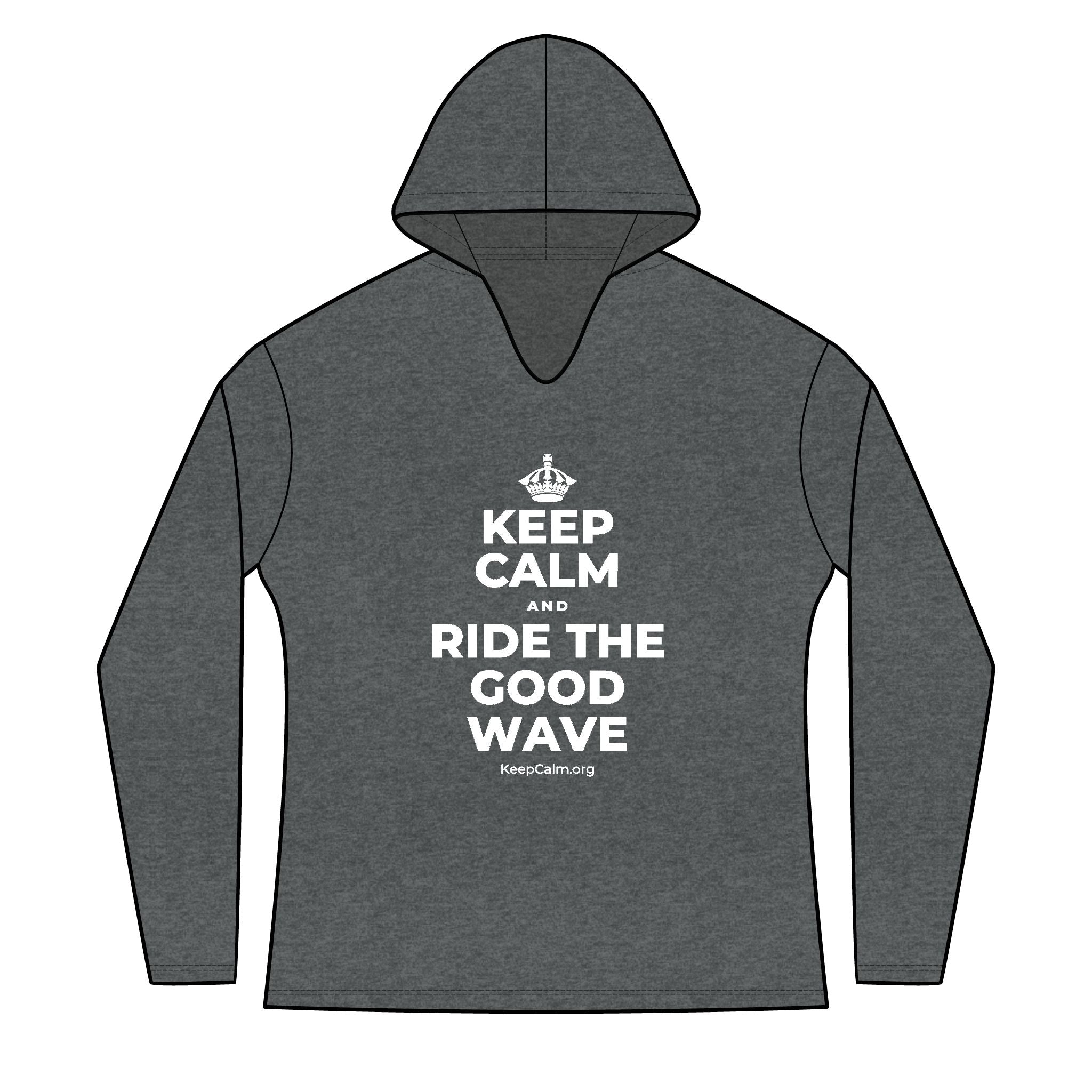 KEEP CALM AND RIDE THE GOOD WAVE Women's Long Sleeve Hoodie