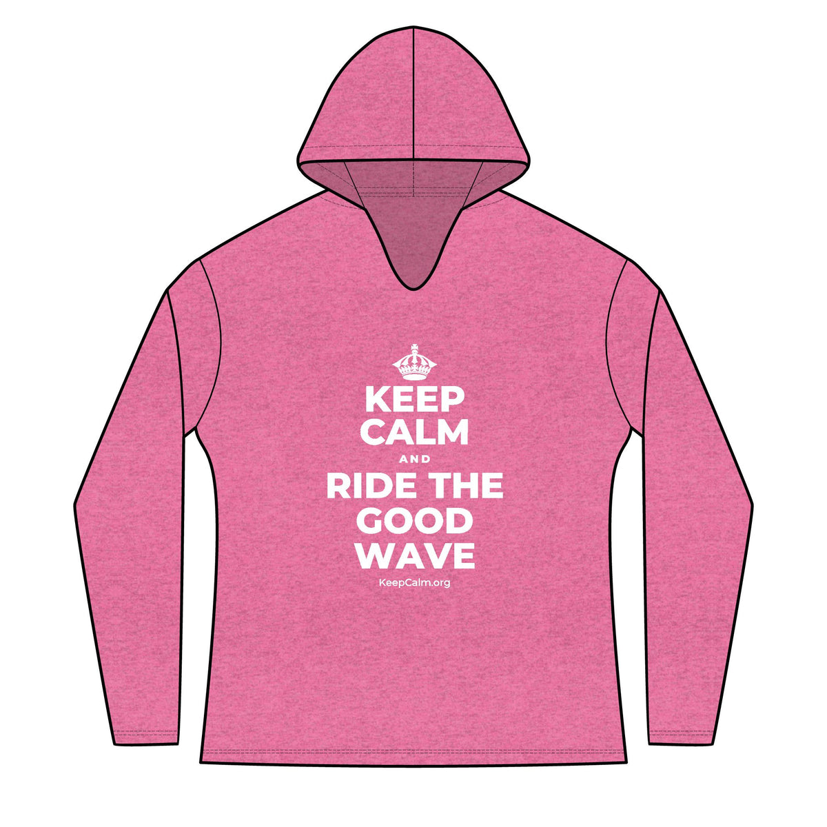 KEEP CALM AND RIDE THE GOOD WAVE Women's Long Sleeve Hoodie