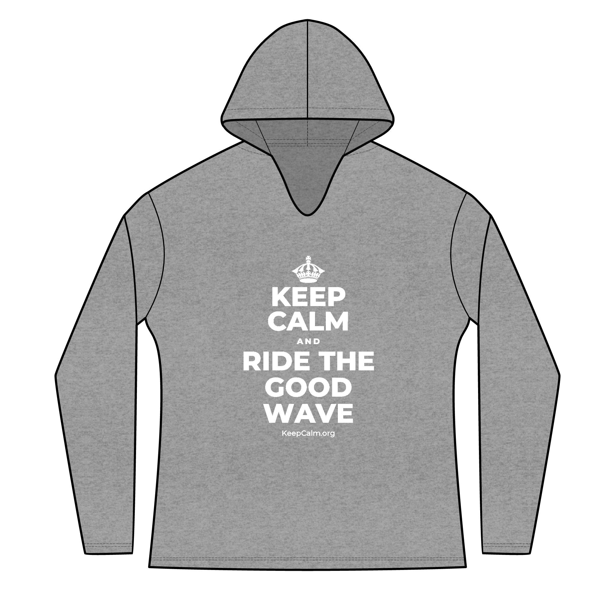 KEEP CALM AND RIDE THE GOOD WAVE Women's Long Sleeve Hoodie