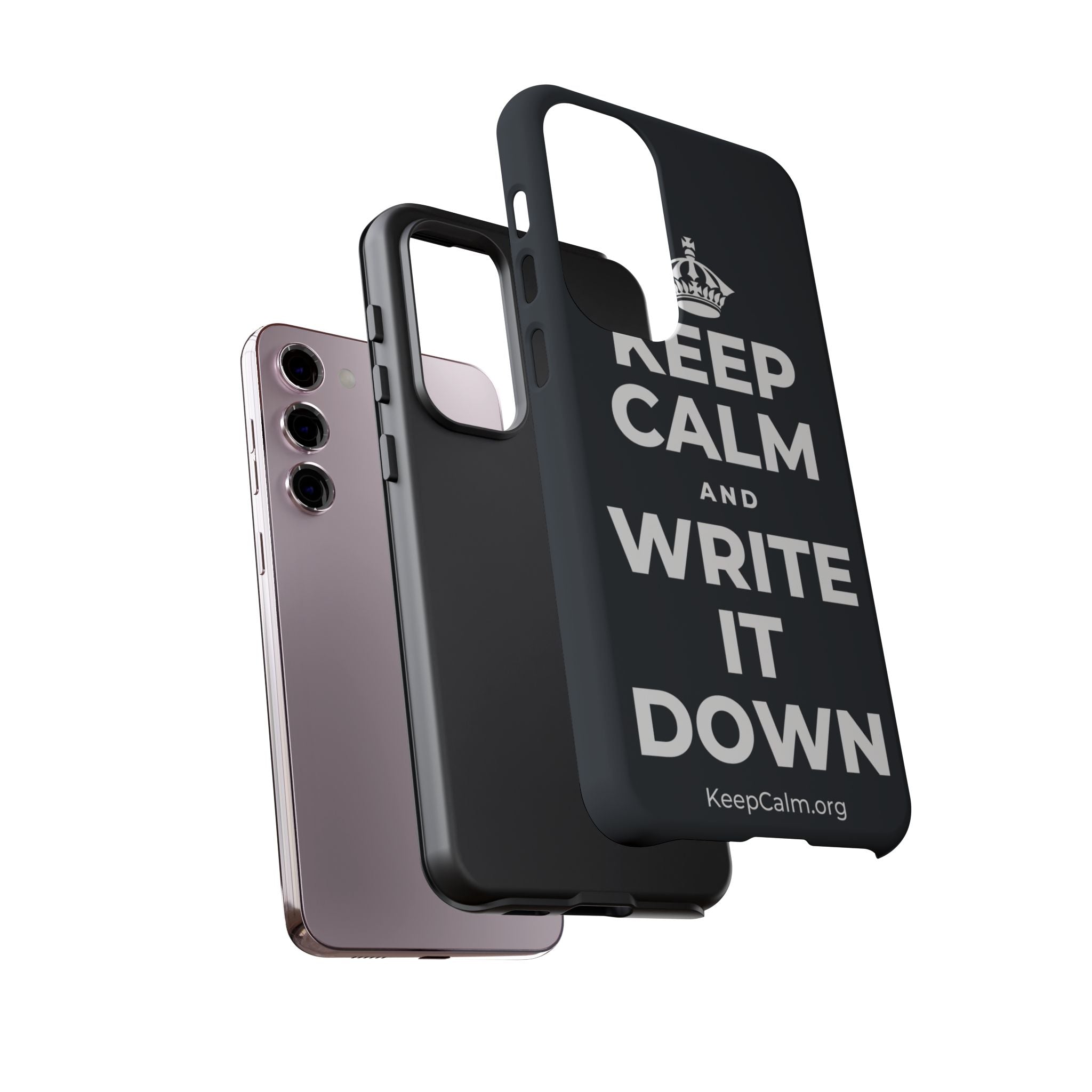 KEEP CALM AND WRITE IT DOWN Phone Case (Dark)