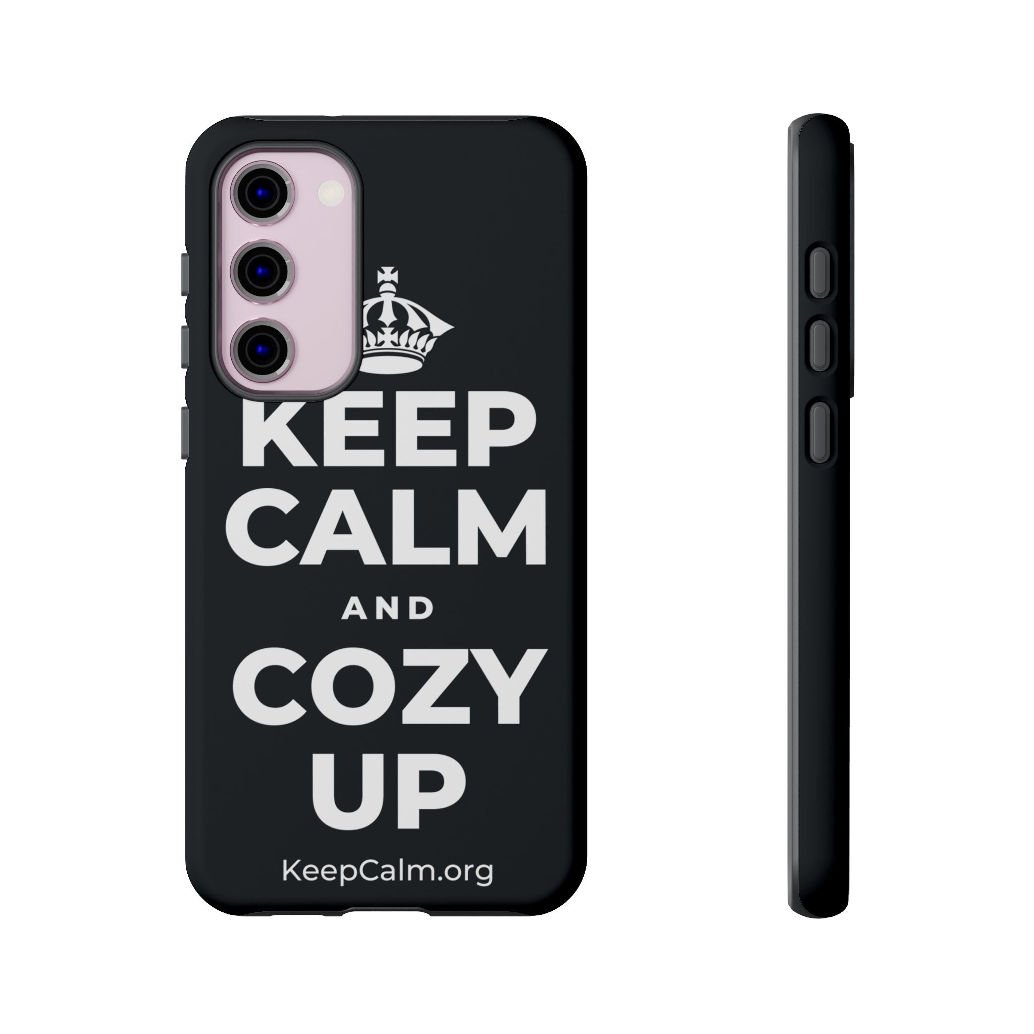 KEEP CALM AND COZY UP Phone Case (Dark)