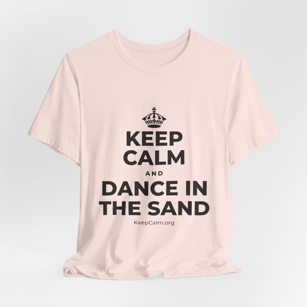KEEP CALM AND DANCE IN THE SAND T-Shirt (Soft Cream–Heather Mauve)