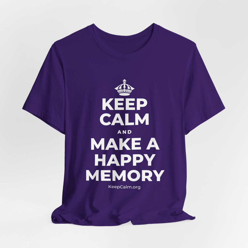 KEEP CALM AND MAKE A HAPPY MEMORY T-Shirt (Soft Cream–Heather Mauve)