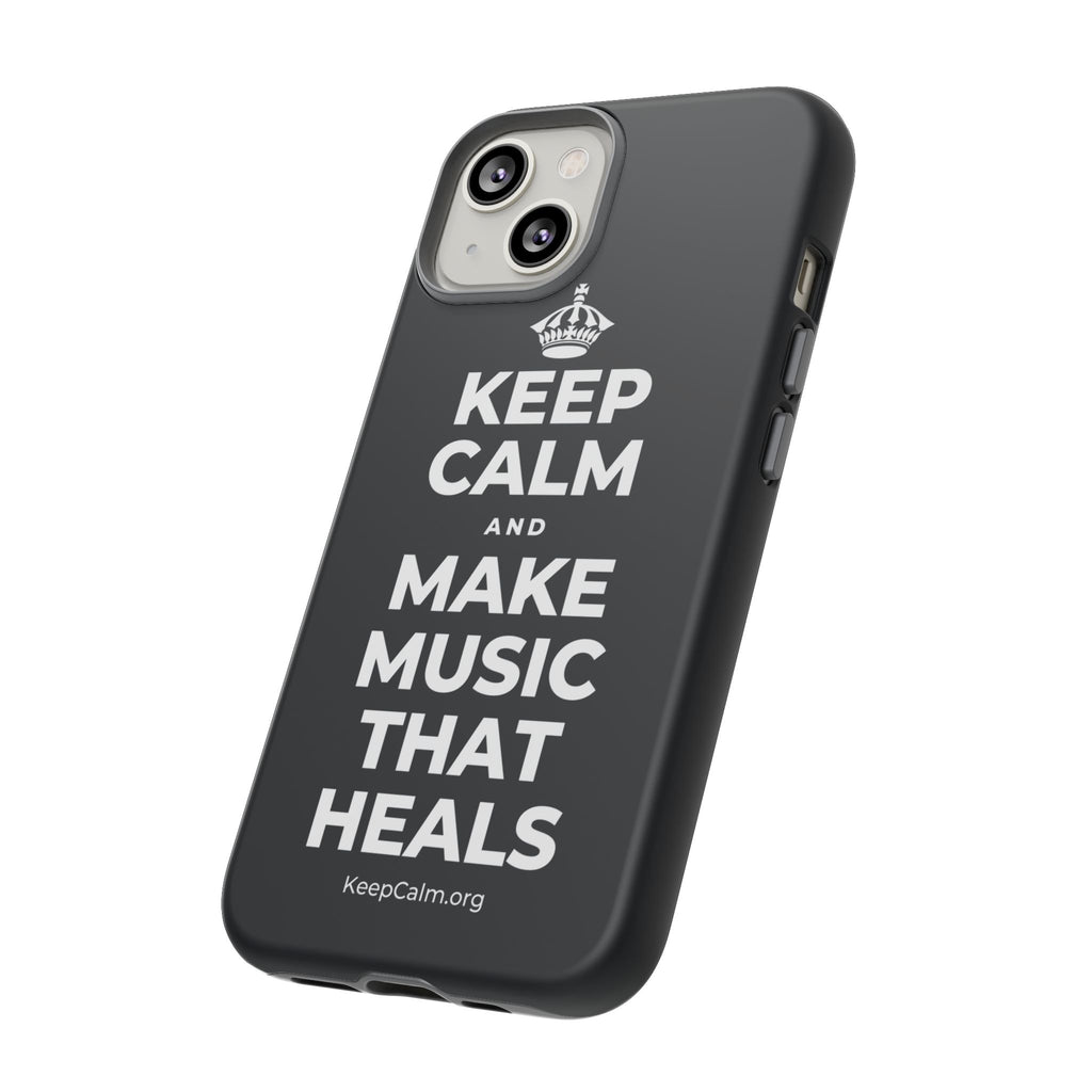 KEEP CALM AND MAKE MUSIC THAT HEALS Phone Case (Dark)