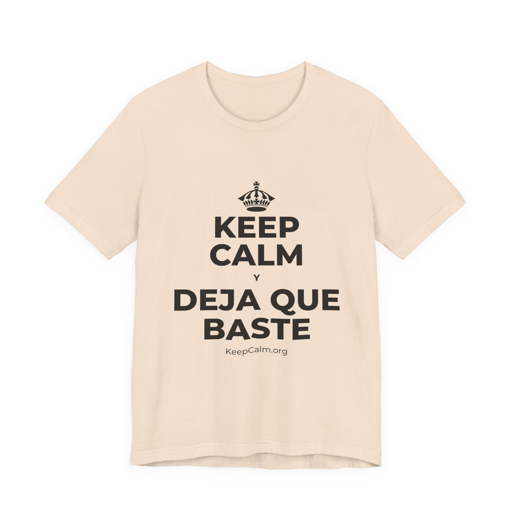 KEEP CALM Y DEJA QUE BASTE T-Shirt (Soft Cream–Heather Mauve)