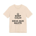 KEEP CALM Y DEJA QUE BASTE T-Shirt (Soft Cream–Heather Mauve)