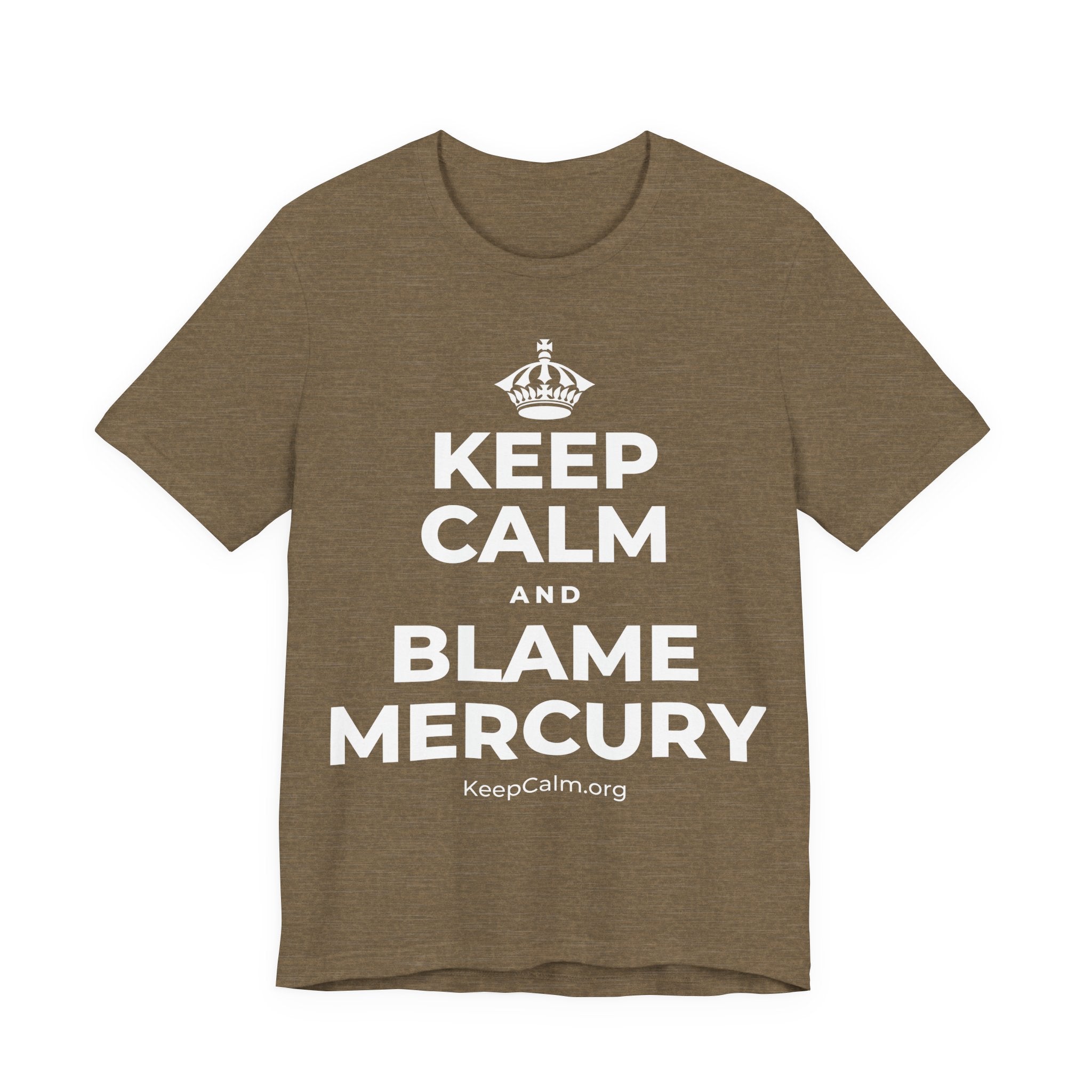 KEEP CALM AND BLAME MERCURY T-Shirt (Soft Cream–Heather Mauve)