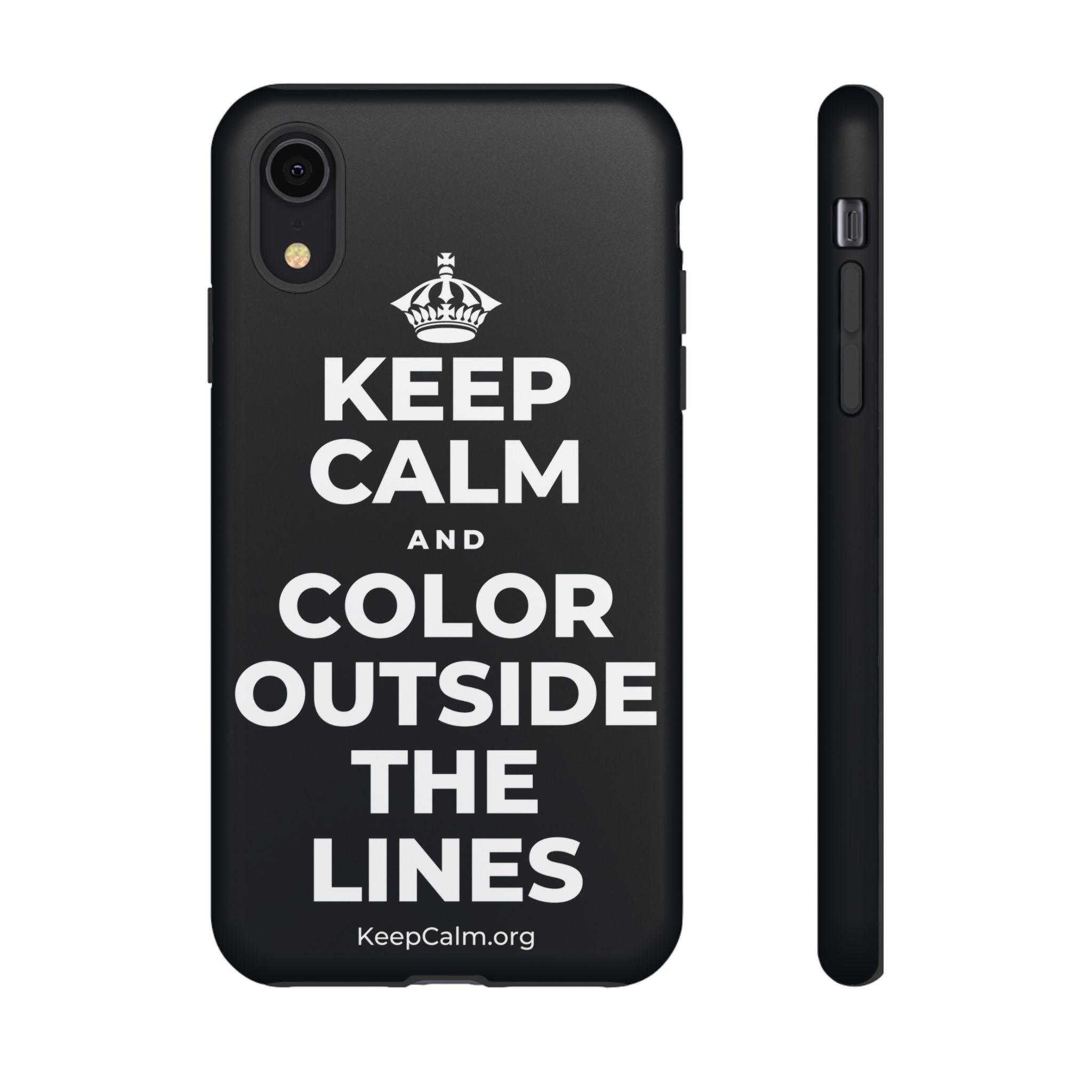 KEEP CALM AND COLOR OUTSIDE THE LINES Phone Case (Dark)