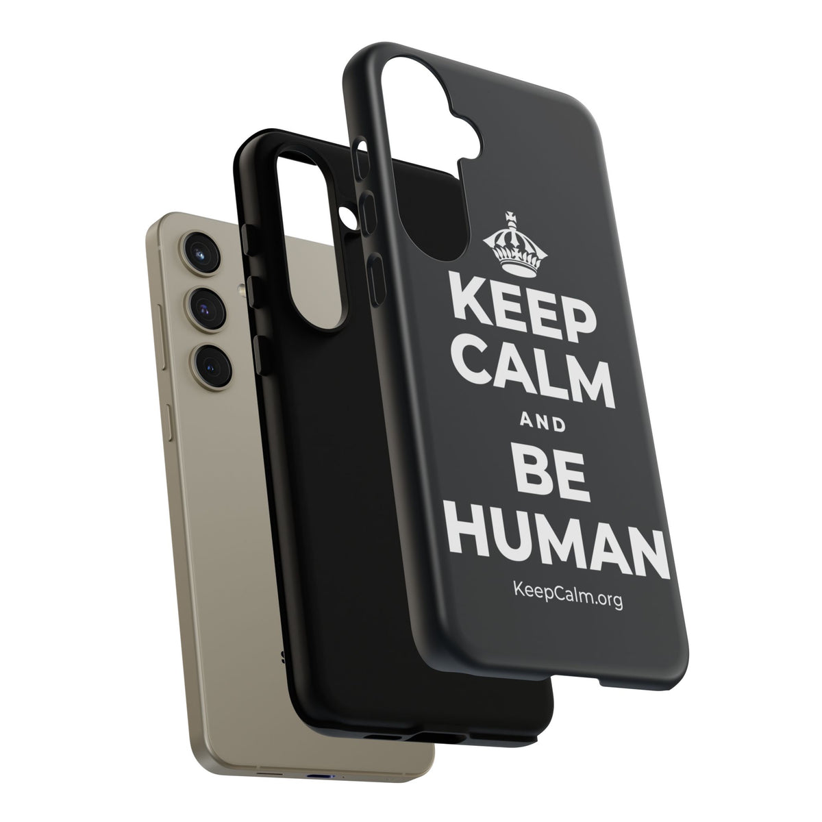 KEEP CALM AND BE HUMAN Phone Case (Dark)