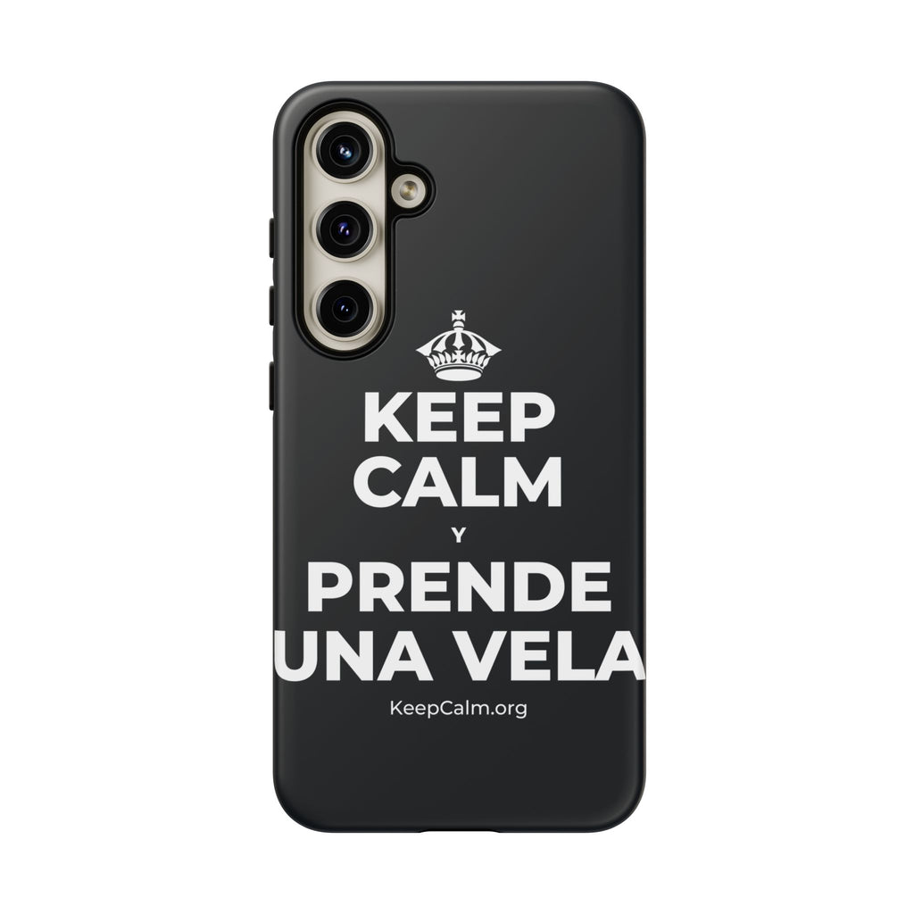 KEEP CALM Y PRENDE UNA VELA Phone Case (Dark)