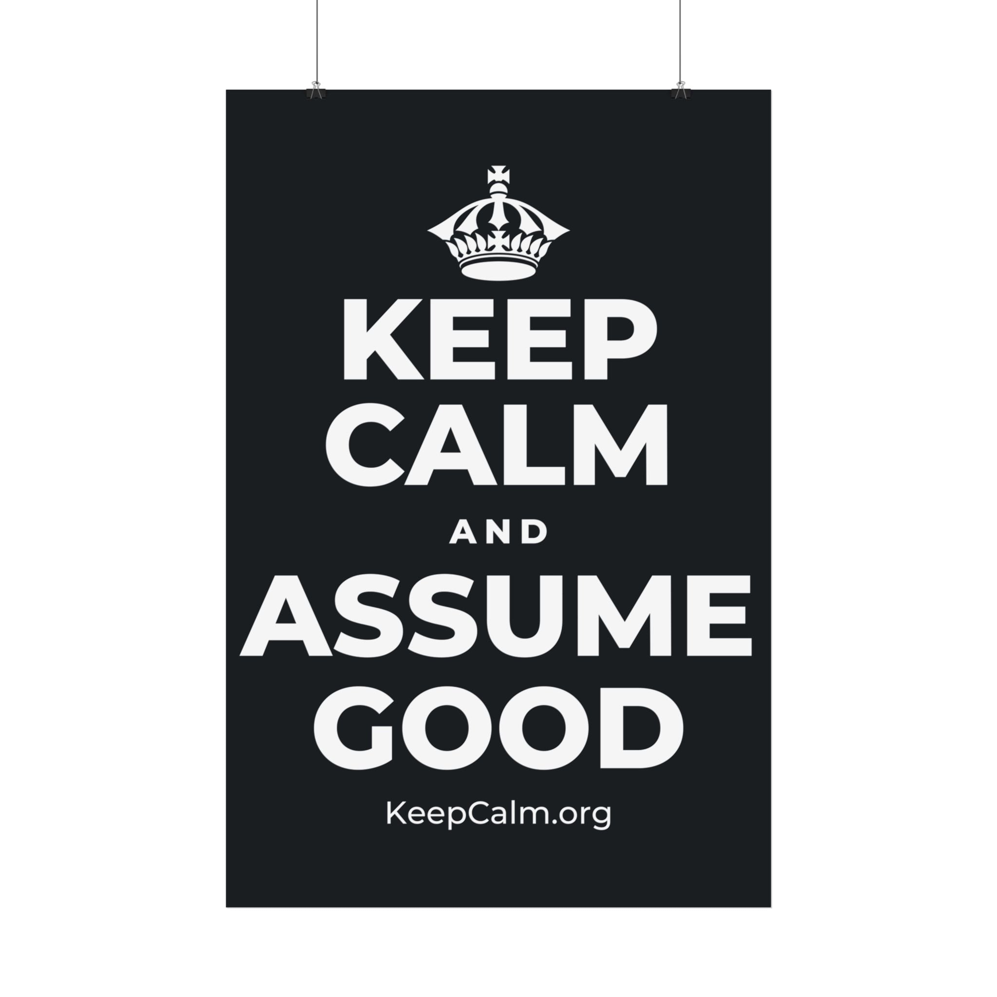 KEEP CALM AND ASSUME GOOD Satin Poster (Dark)