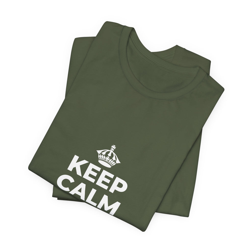 KEEP CALM AND UNCLENCH T-Shirt (Military Green–Autumn)