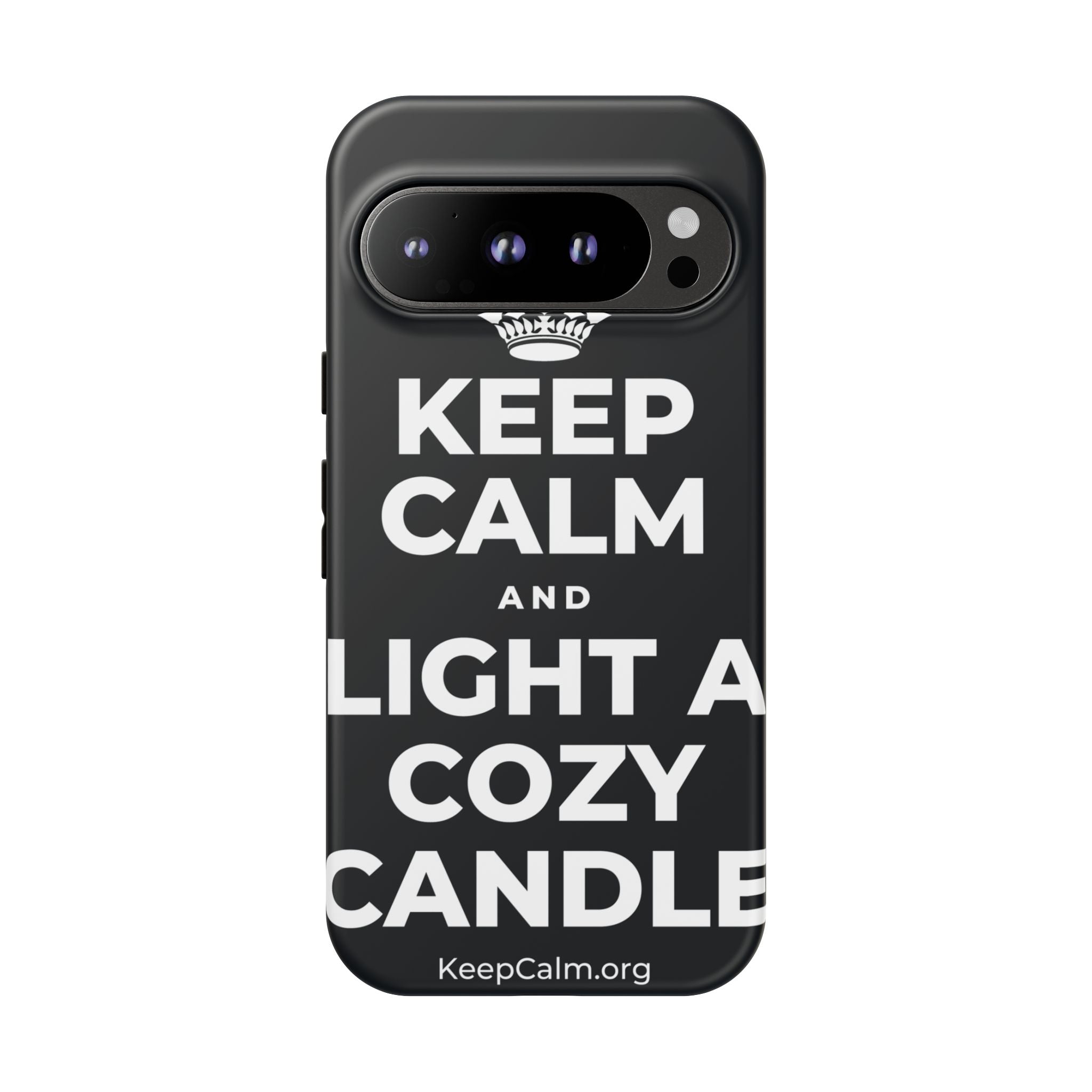 KEEP CALM AND LIGHT A COZY CANDLE Phone Case (Dark)