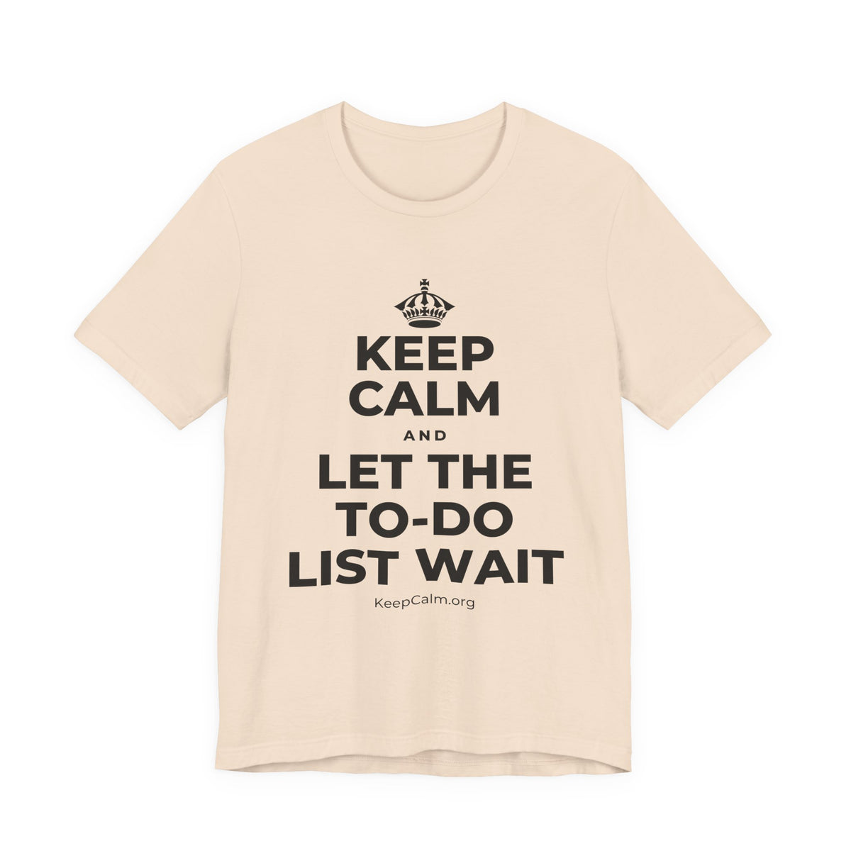 KEEP CALM AND LET THE TO-DO LIST WAIT T-Shirt (Soft Cream–Heather Mauve)