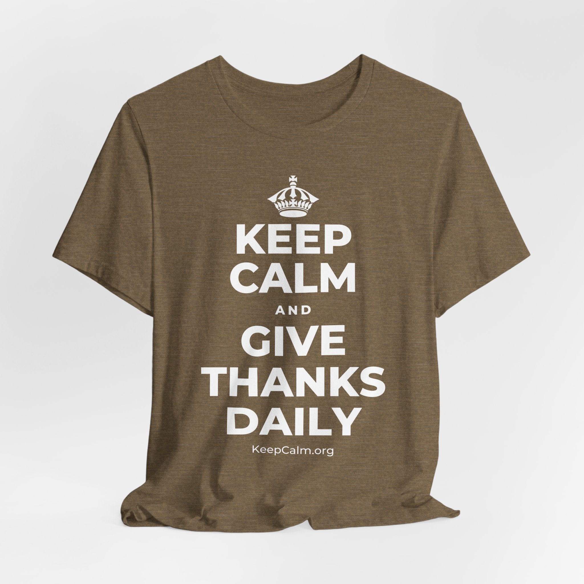 KEEP CALM AND GIVE THANKS DAILY T-Shirt (Soft Cream–Heather Mauve)