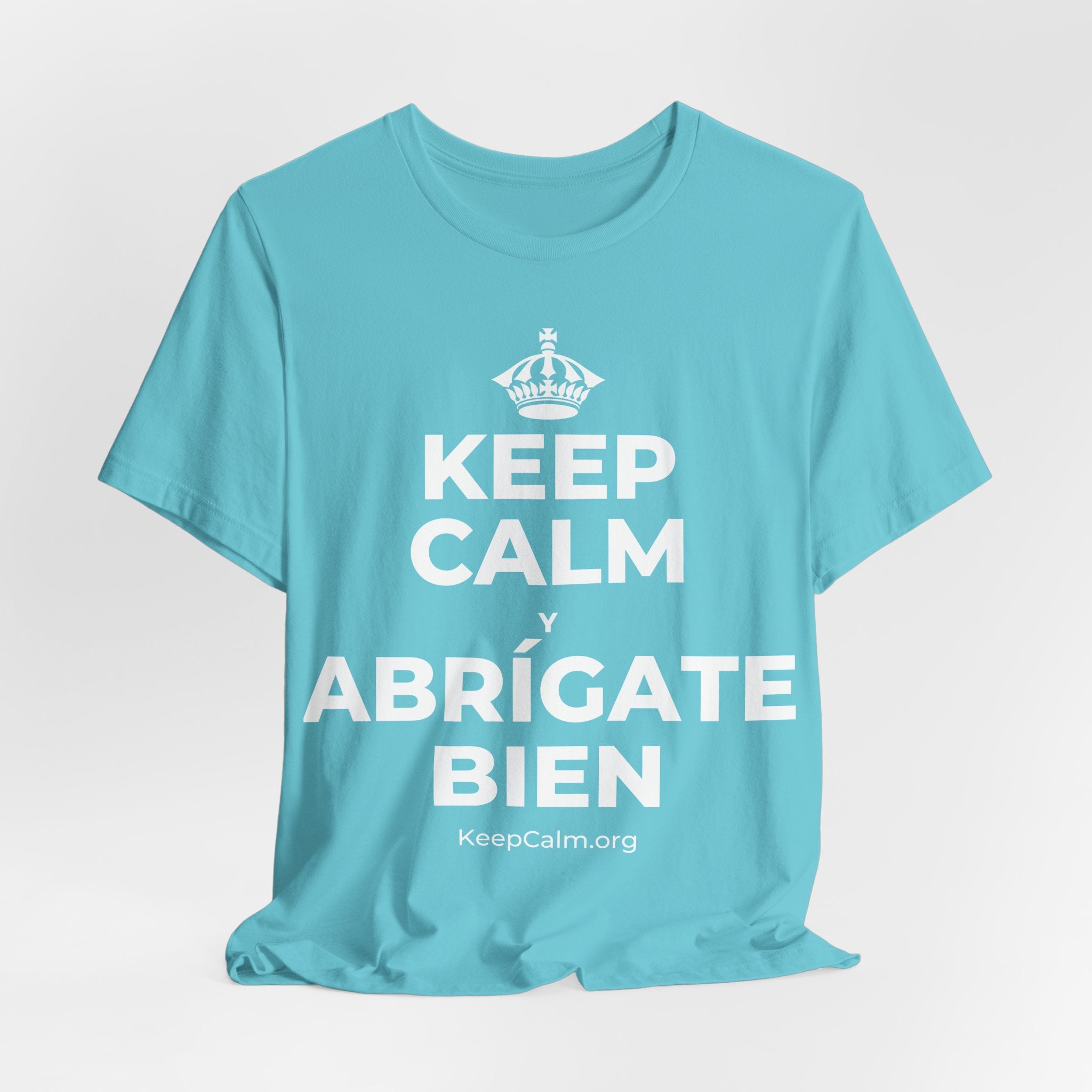KEEP CALM Y ABRÍGATE BIEN T-Shirt (Soft Cream–Heather Mauve)