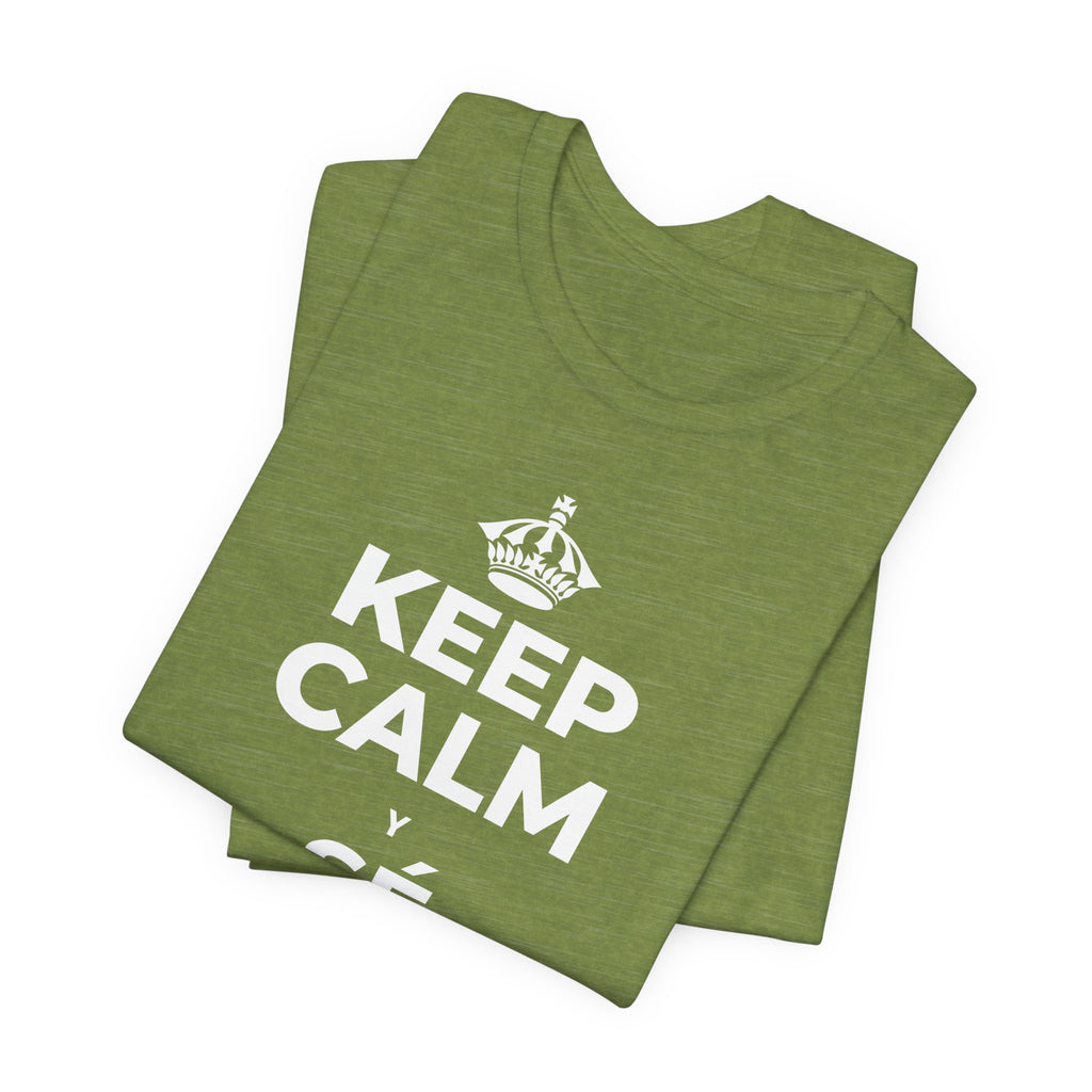 KEEP CALM Y SÉ SUAVE CONTIGO T-Shirt (Baby Blue–Silver)