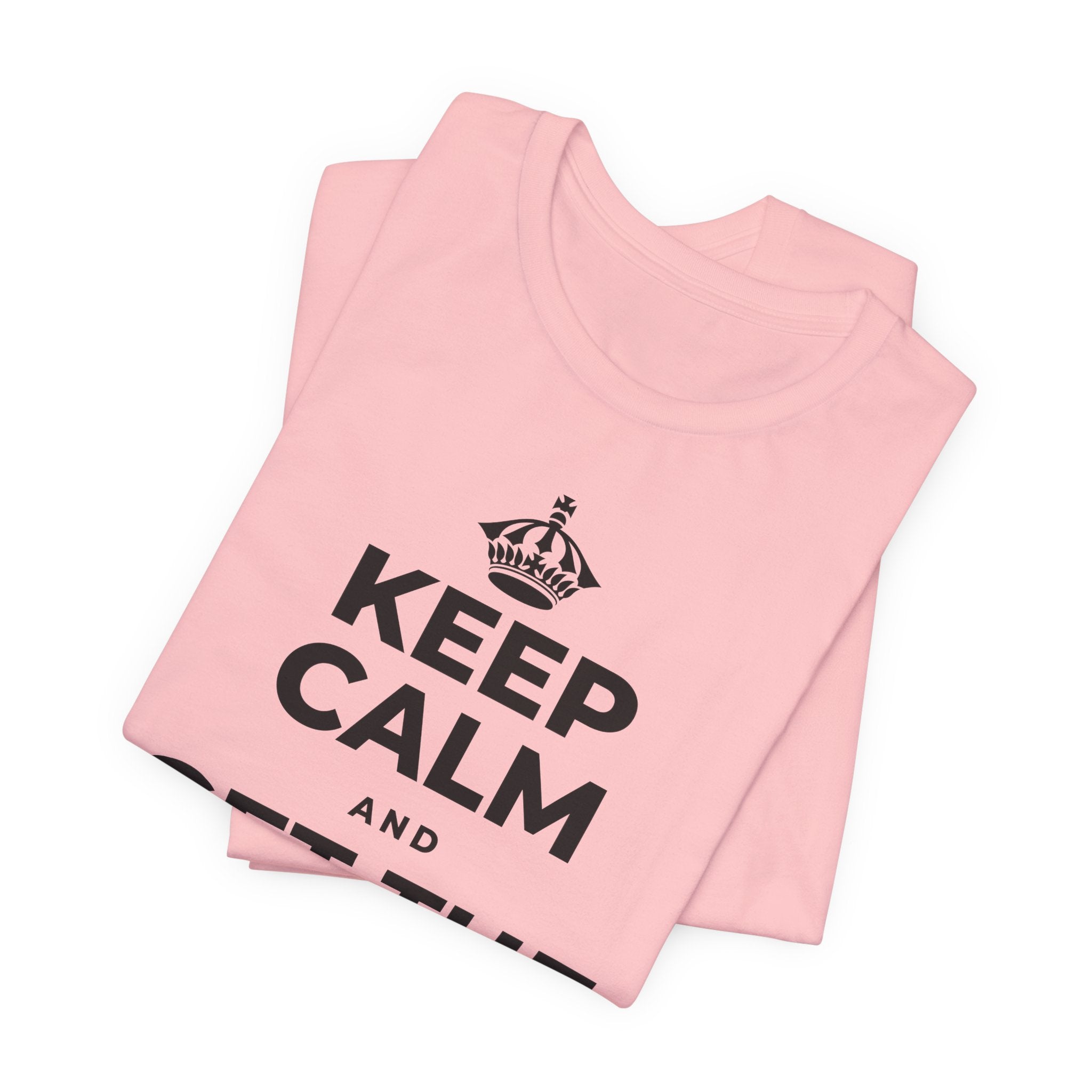 KEEP CALM AND GET THE PARTY STARTED T-Shirt (White–Asphalt)