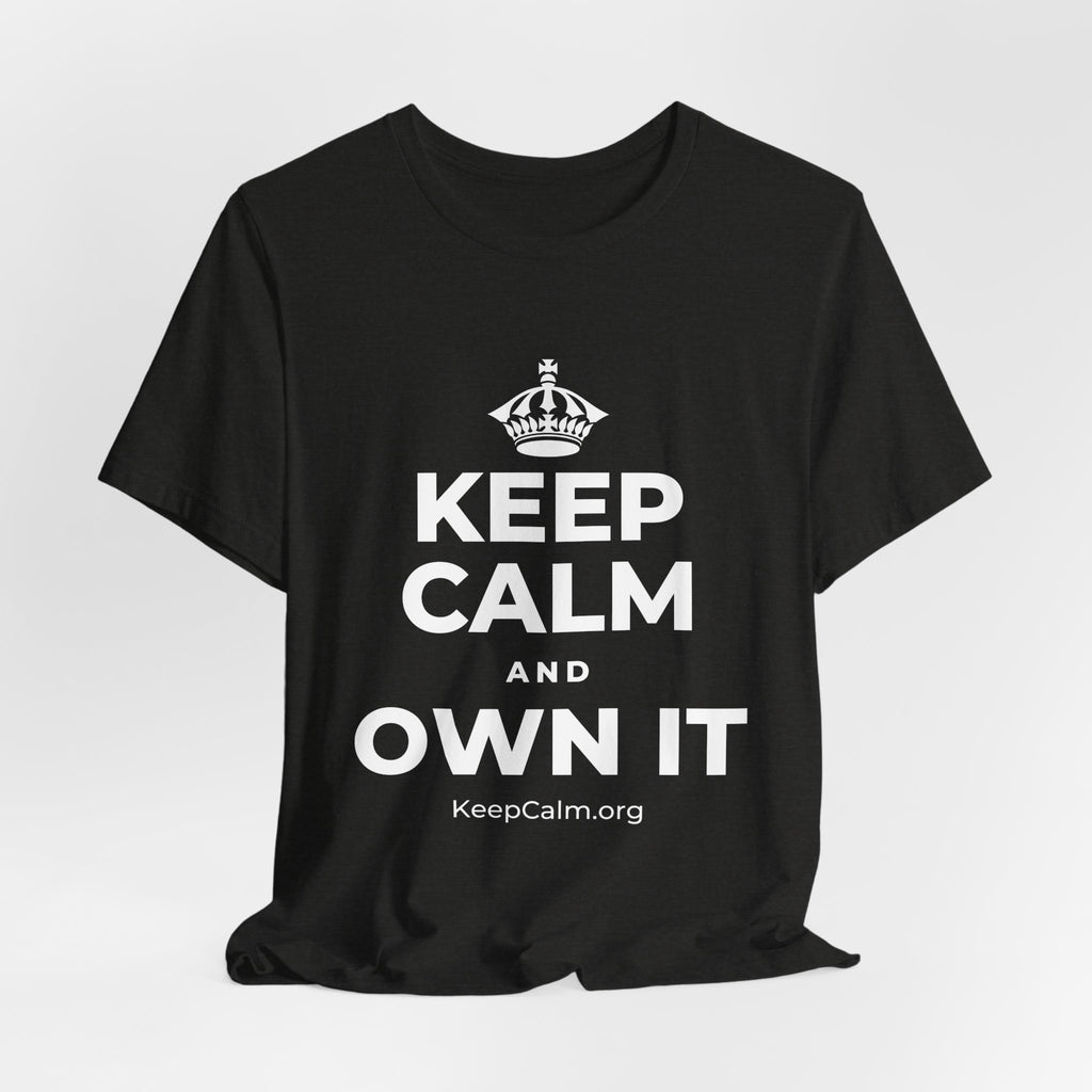 KEEP CALM AND OWN IT T-Shirt (Soft Cream–Heather Mauve)