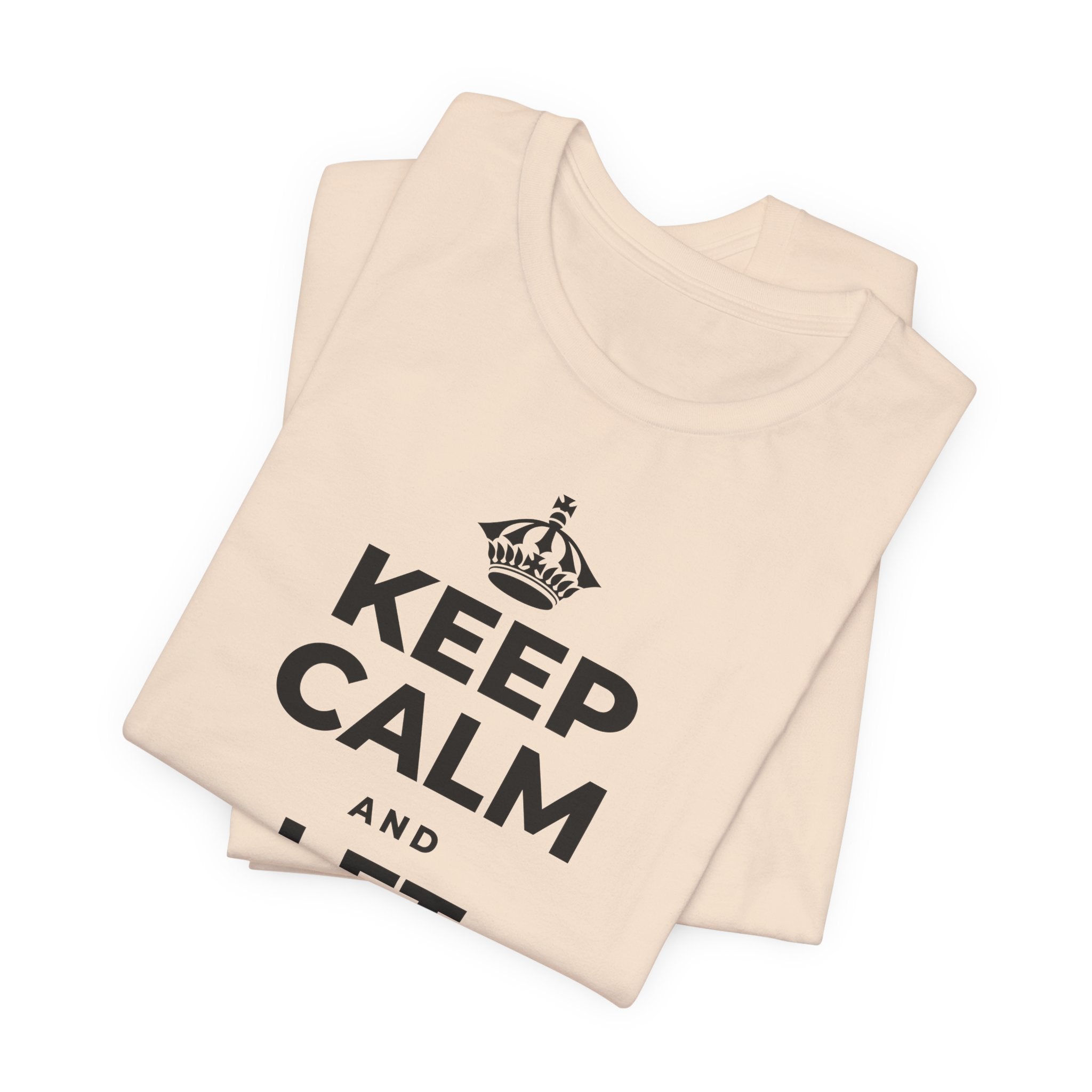 KEEP CALM AND LET YOURSELF ENJOY IT T-Shirt (Soft Cream–Heather Mauve)