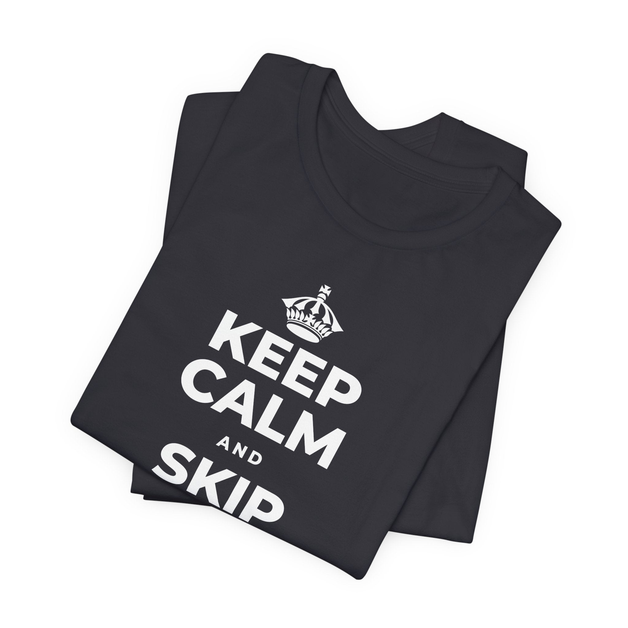 KEEP CALM AND SKIP BEING OKAY TODAY T-Shirt (Baby Blue–Silver)