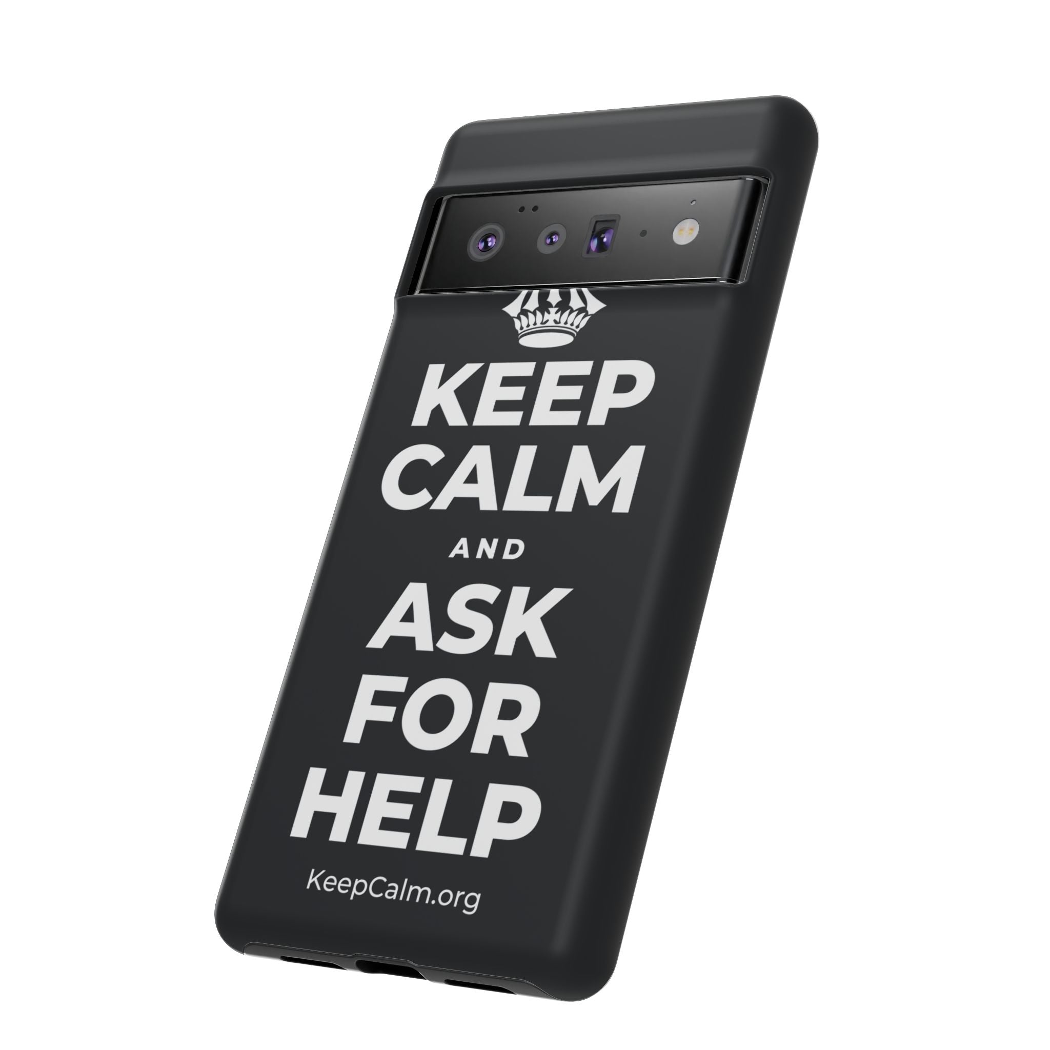 KEEP CALM AND ASK FOR HELP Phone Case (Dark)