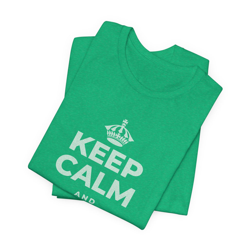 KEEP CALM AND WRITE IT DOWN T-Shirt (Baby Blue–Silver)