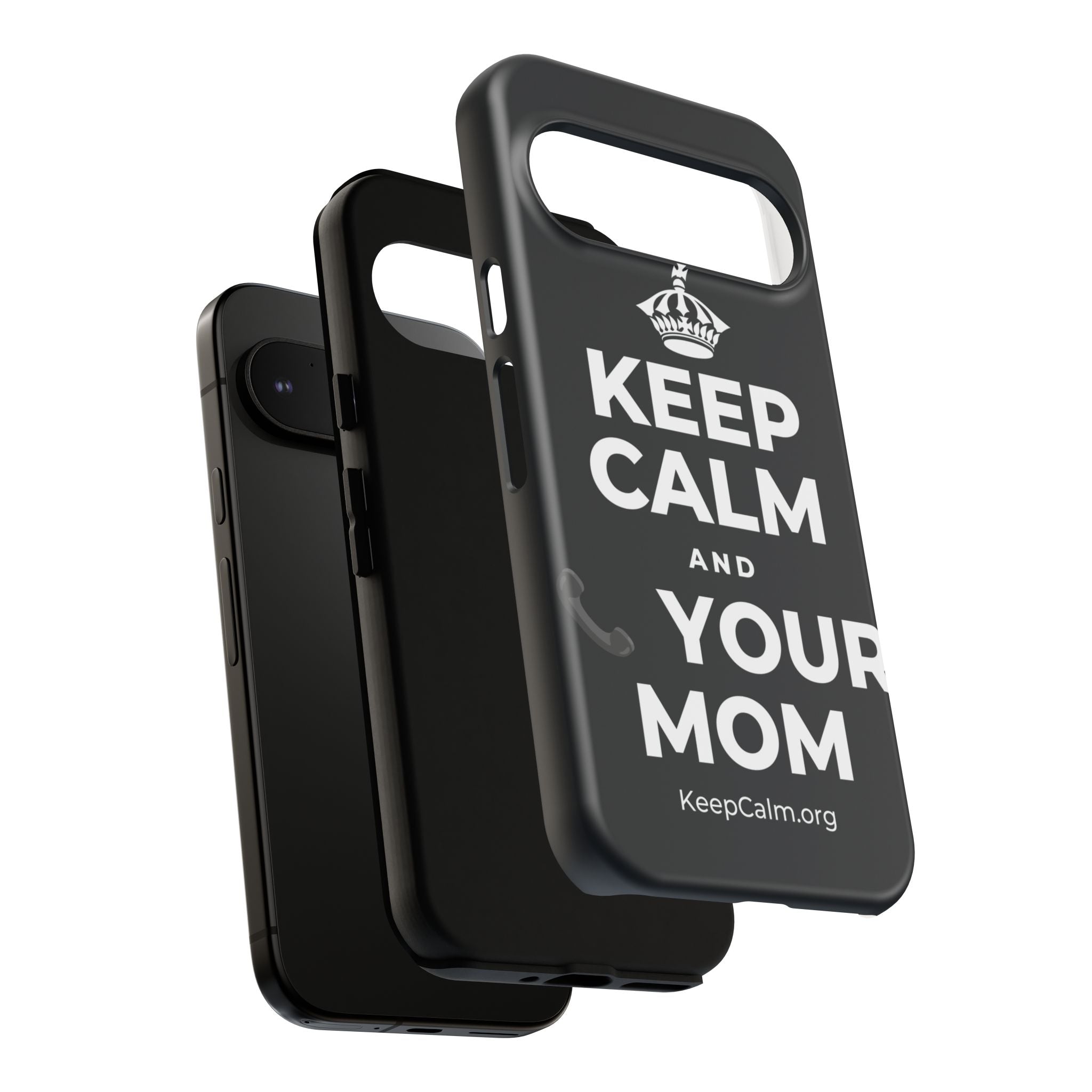 KEEP CALM AND 📞 YOUR MOM Phone Case (Dark)