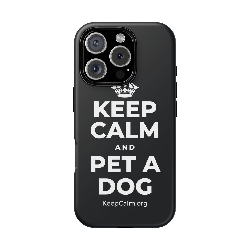 KEEP CALM AND PET A DOG Phone Case (Dark)