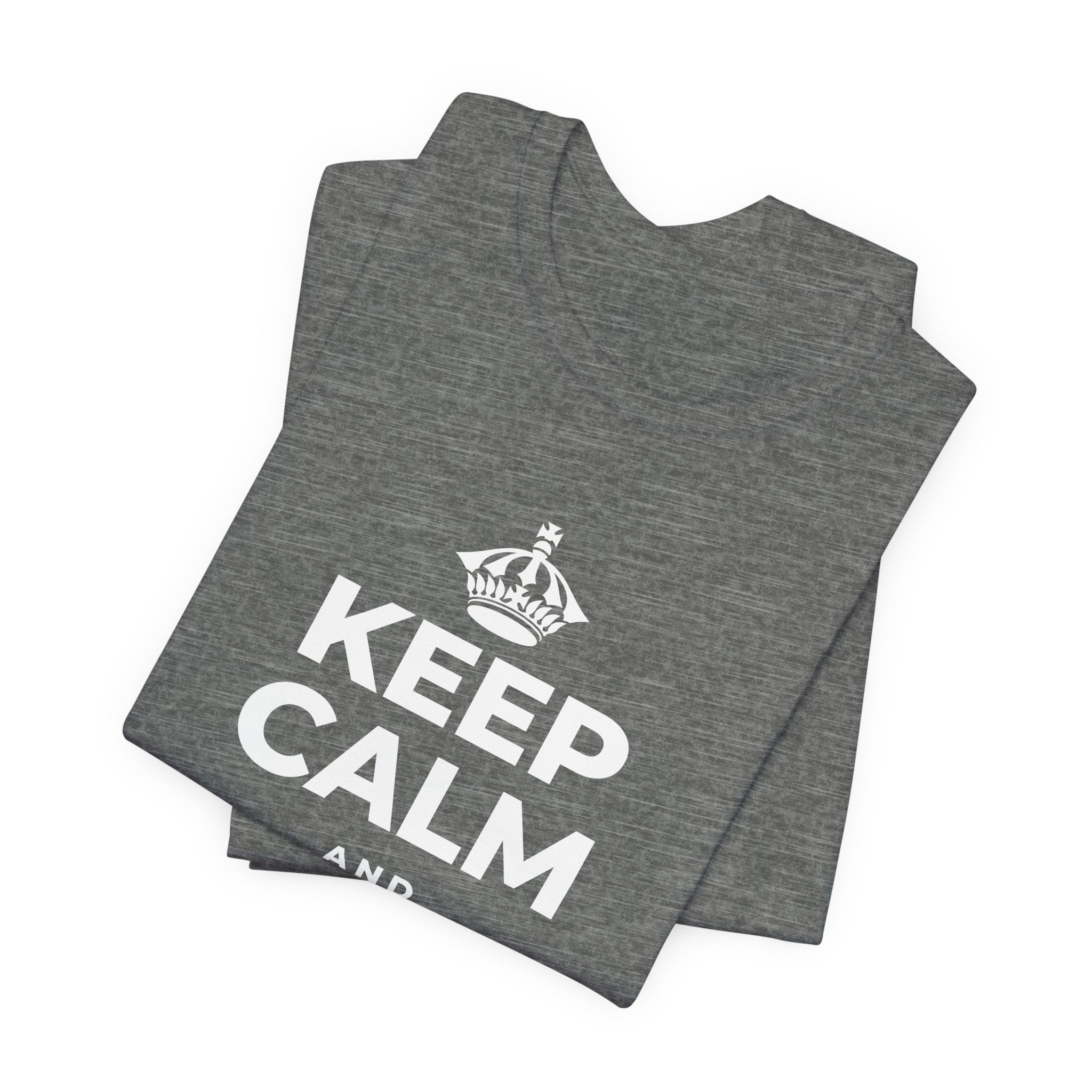KEEP CALM AND BE THAT GIRL T-Shirt (Baby Blue–Silver)