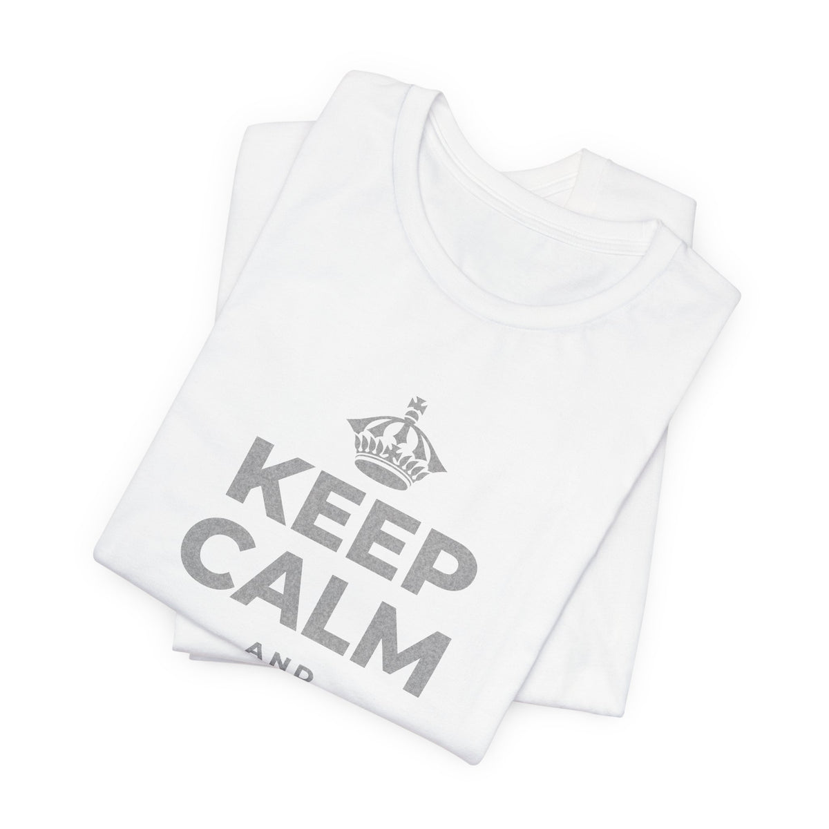 KEEP CALM AND DO IT SCARED T-Shirt (White–Asphalt)