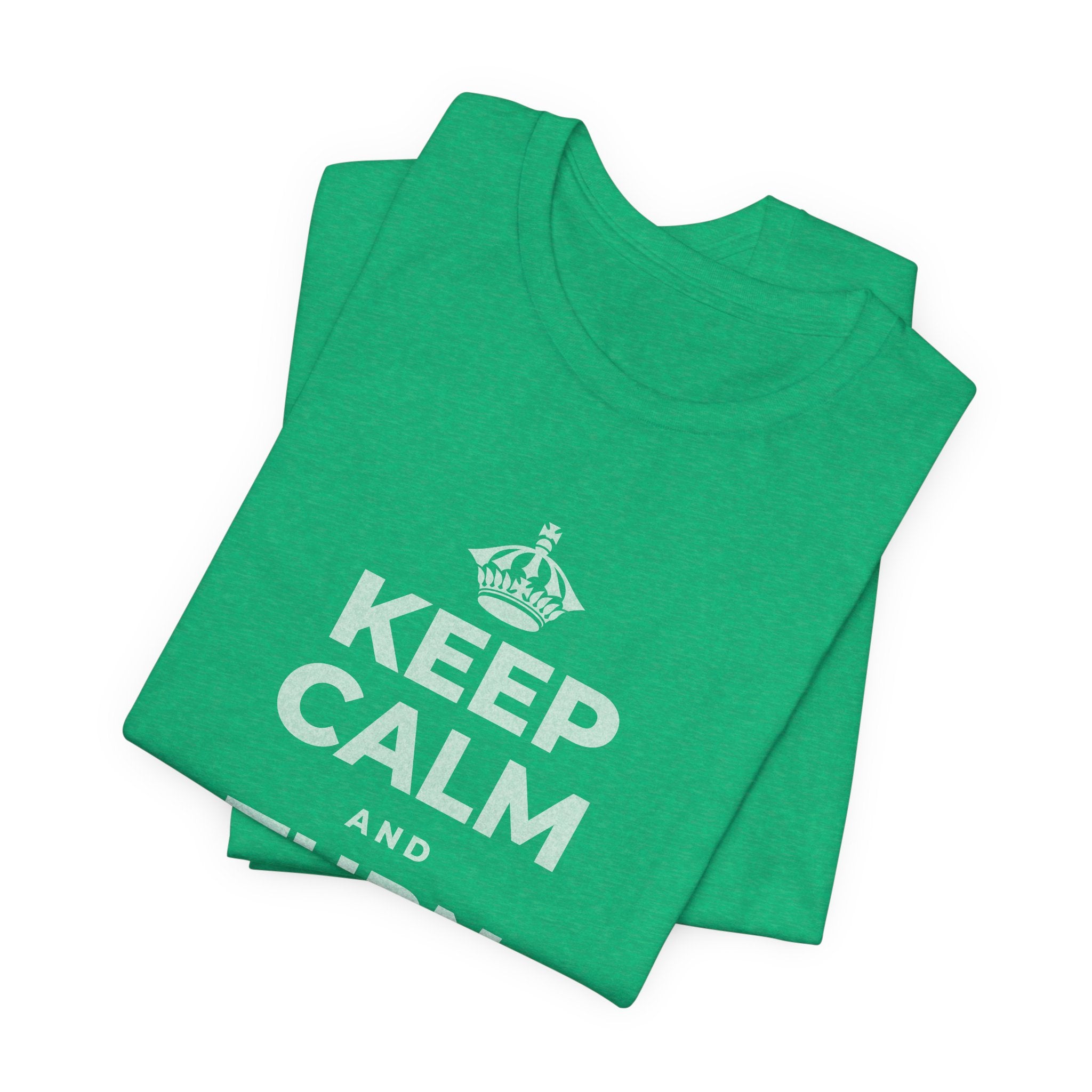 KEEP CALM AND TURN THE PAGE T-Shirt (Baby Blue–Silver)